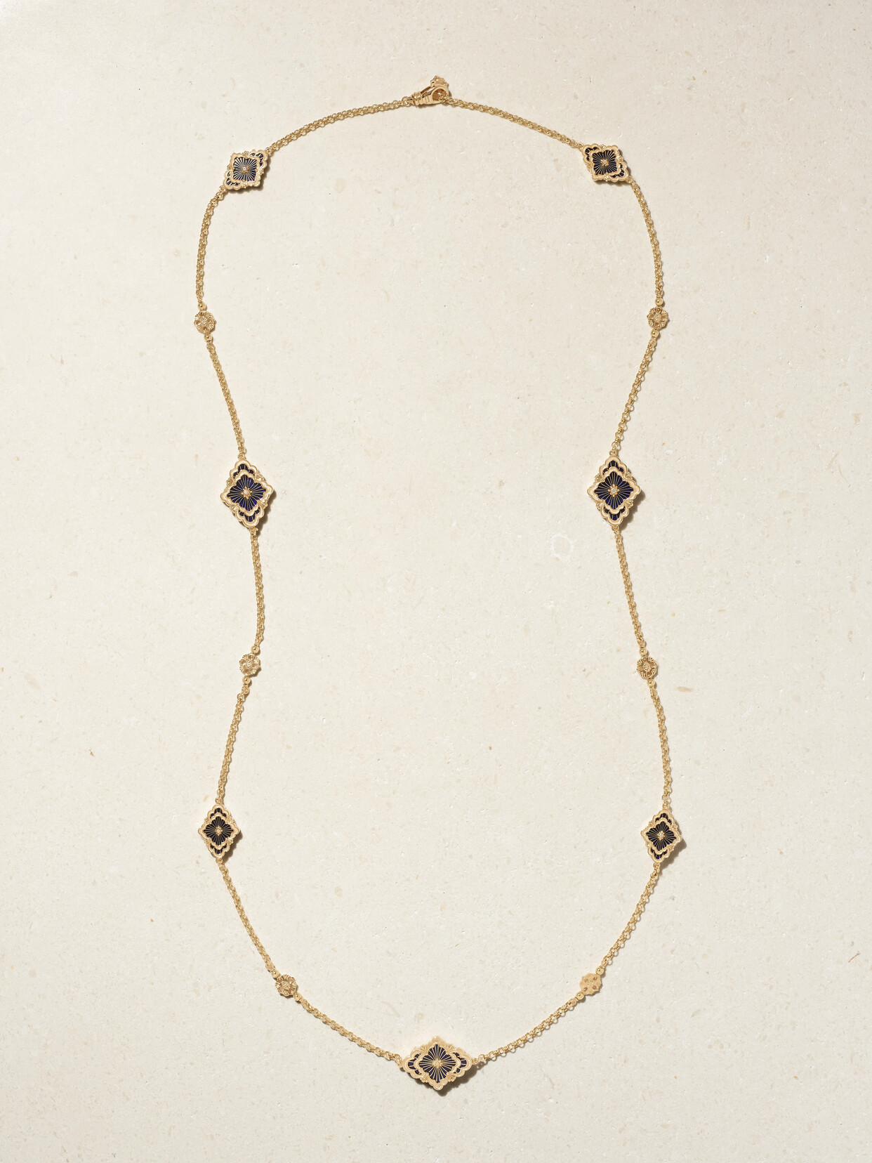 Buccellati Opera 18-karat Gold, Enamel And Diamond Necklace