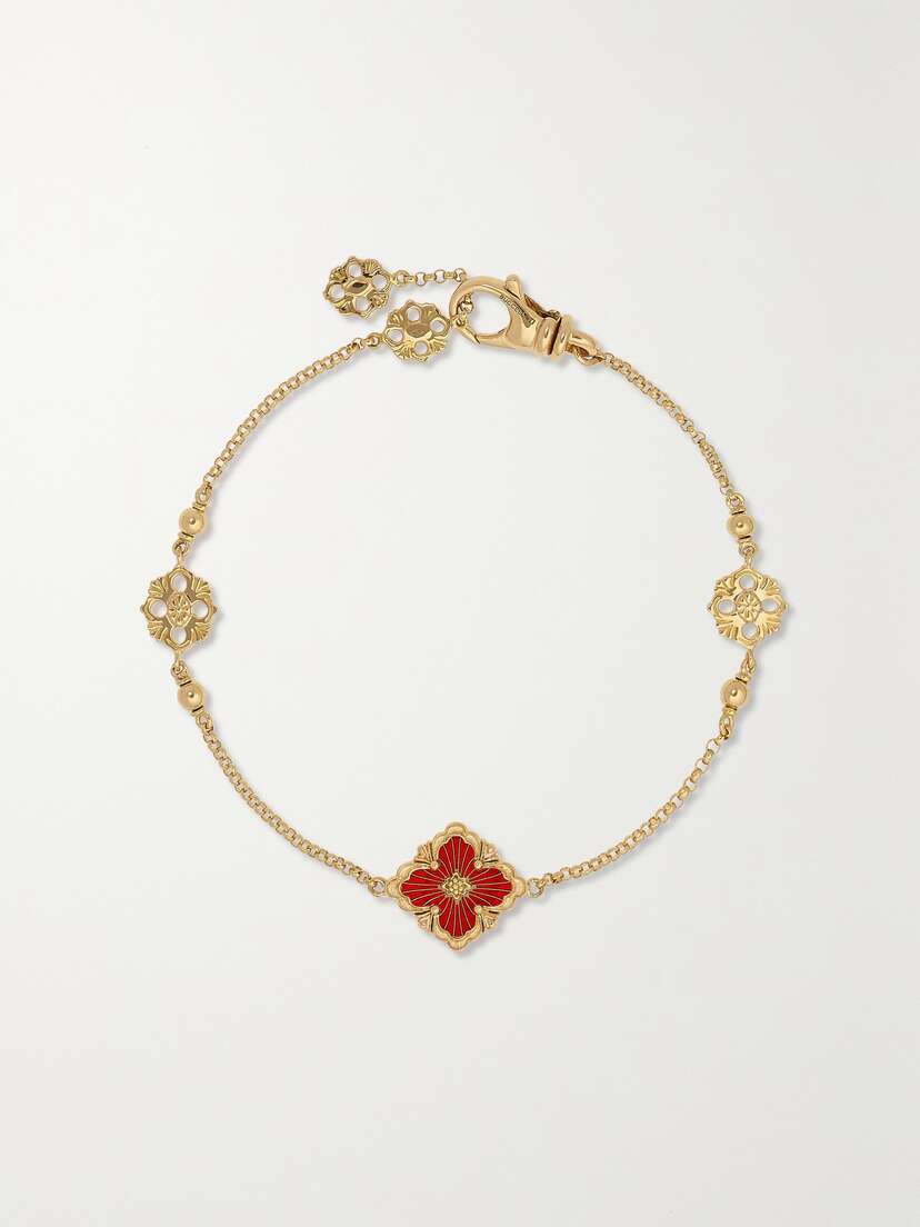 Buccellati Opera Tulle 18-karat Gold And Enamel Bracelet