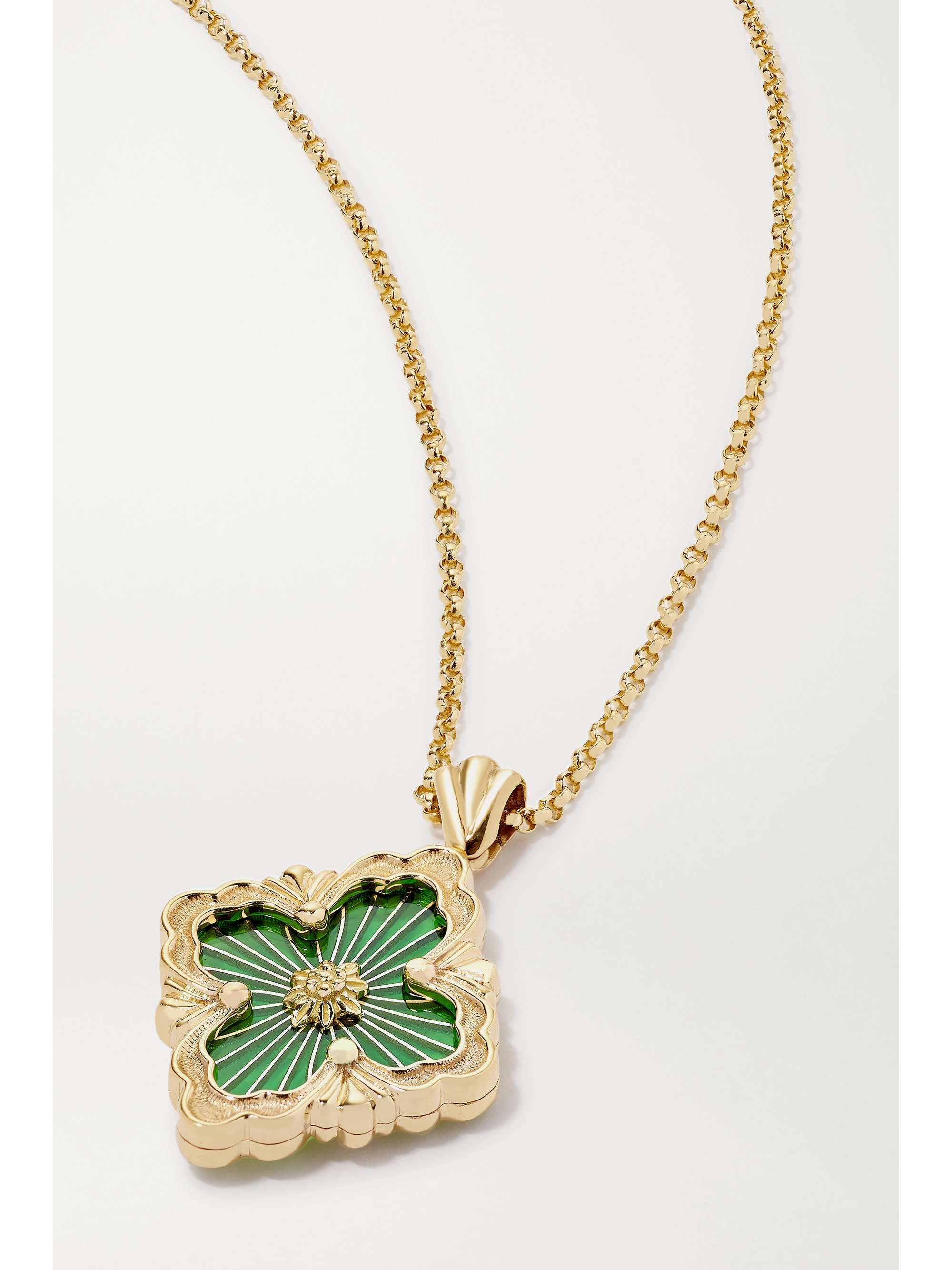 BUCCELLATI Opera Tulle 18-karat gold and enamel necklace