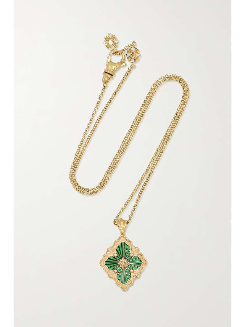 Buccellati Opera Tulle 18-karat Gold And Enamel Necklace