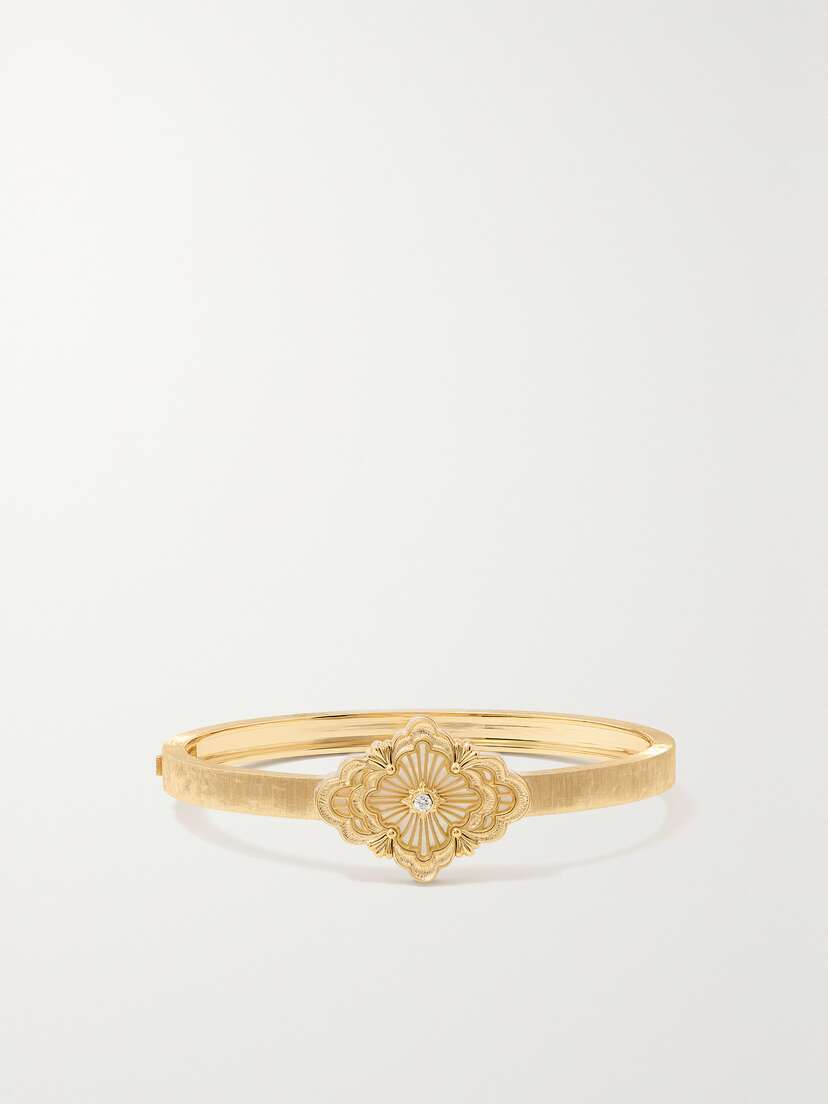 Buccellati Opera Tulle 18-karat Gold, other-of-pearl And Diamond Bangle