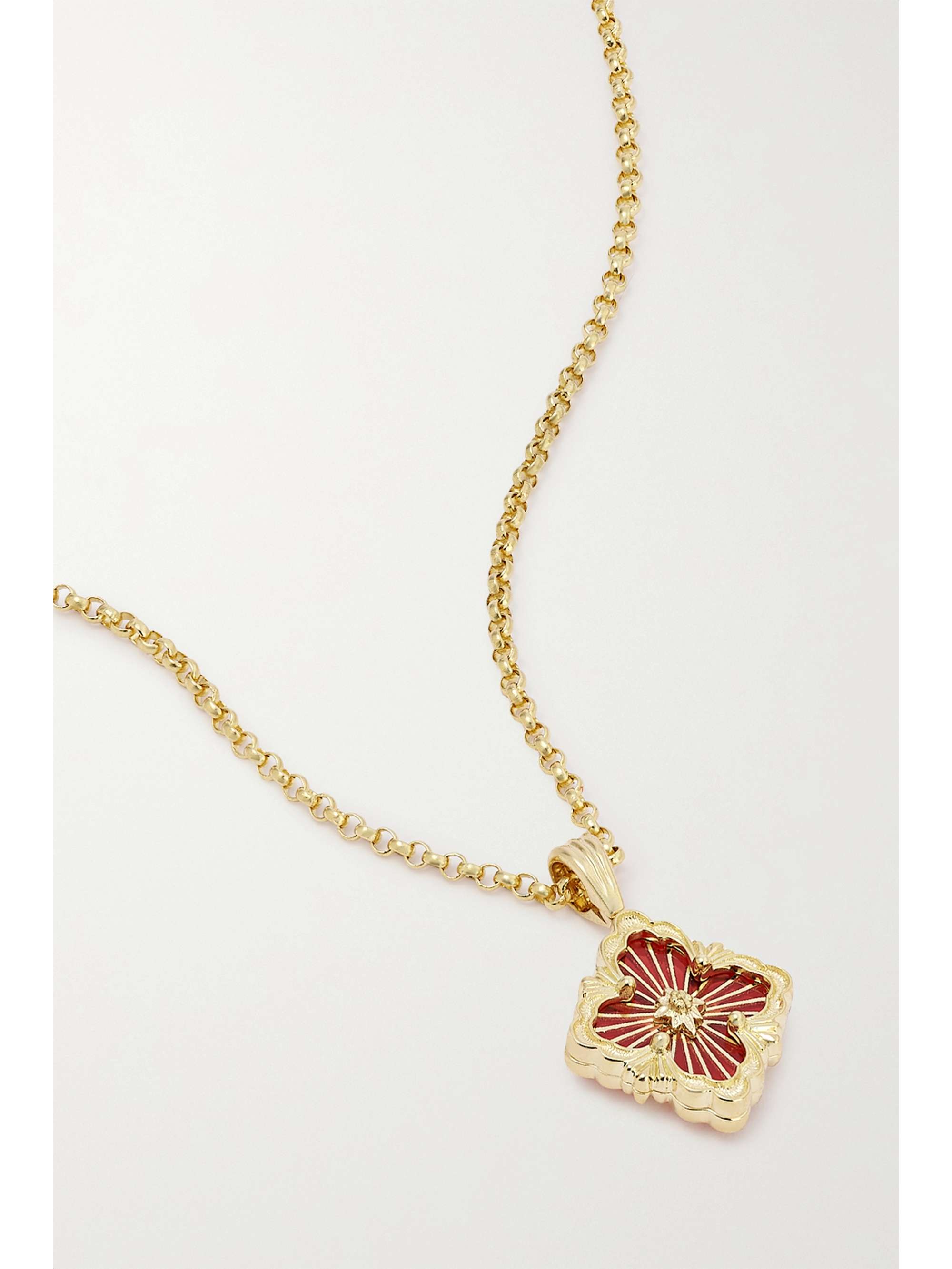 BUCCELLATI Opera Tulle 18-karat gold and enamel necklace
