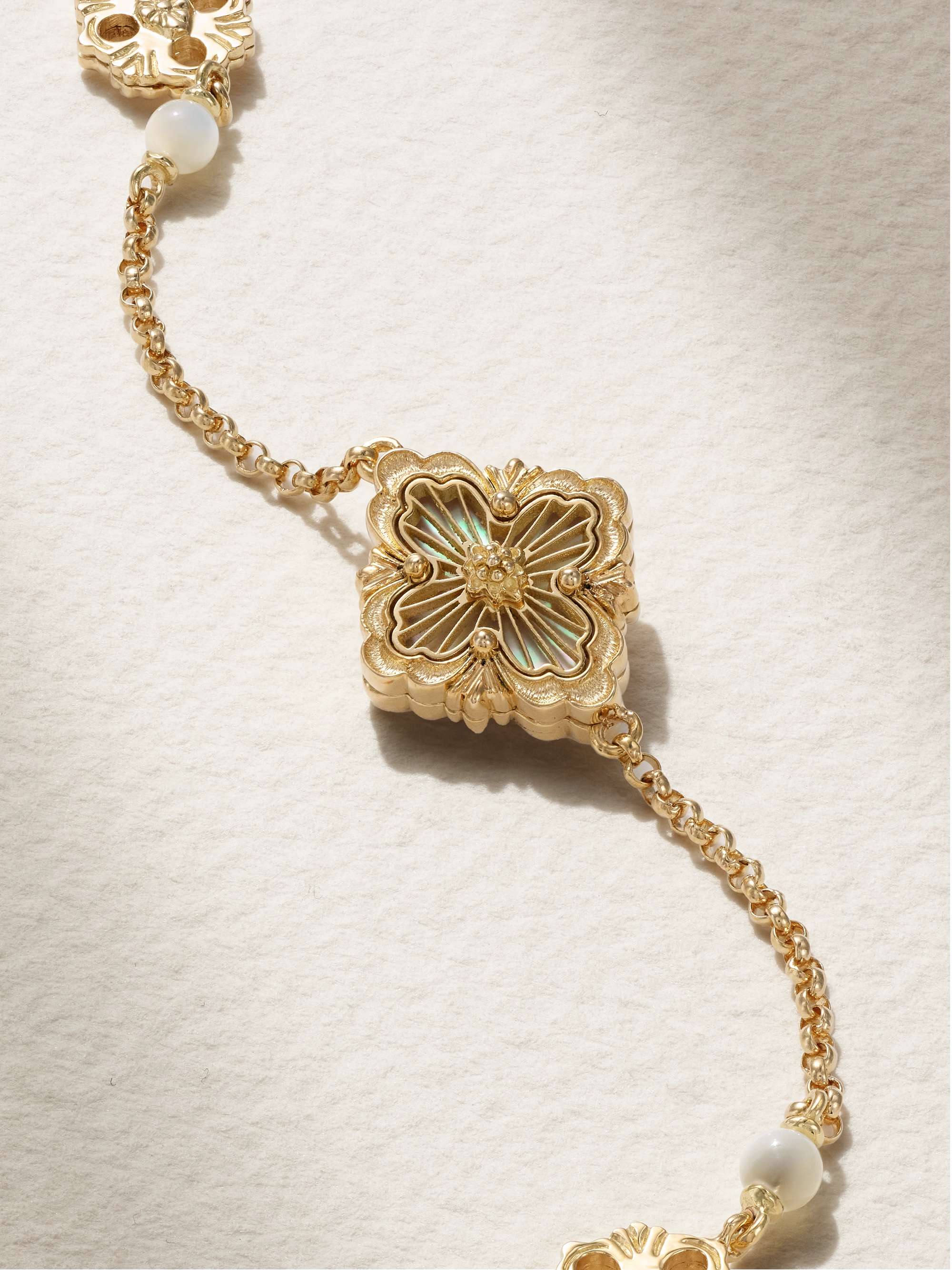 BUCCELLATI Opera Tulle 18-karat gold and enamel bracelet