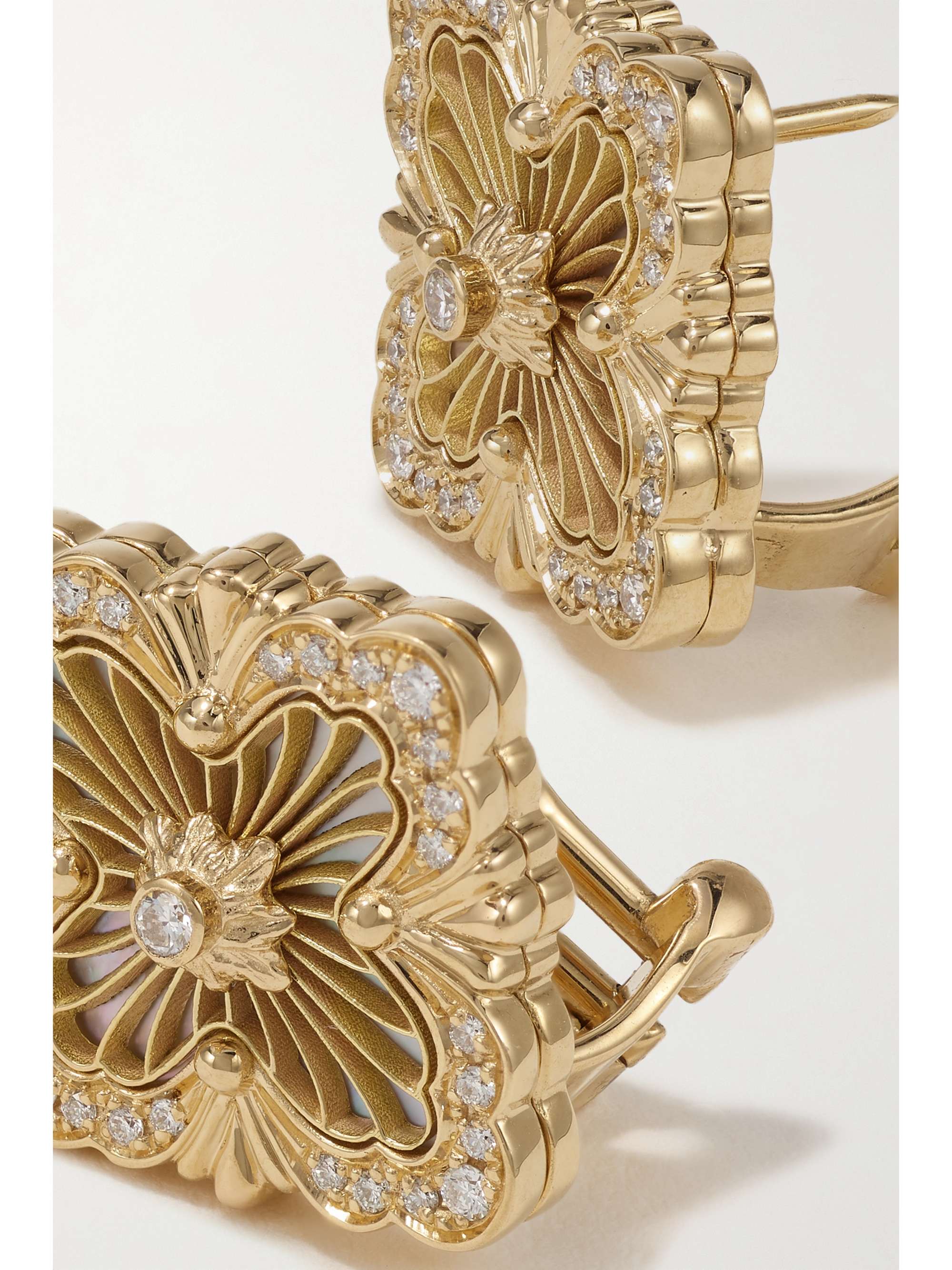 BUCCELLATI Opera Tulle 18-karat gold enamel earrings