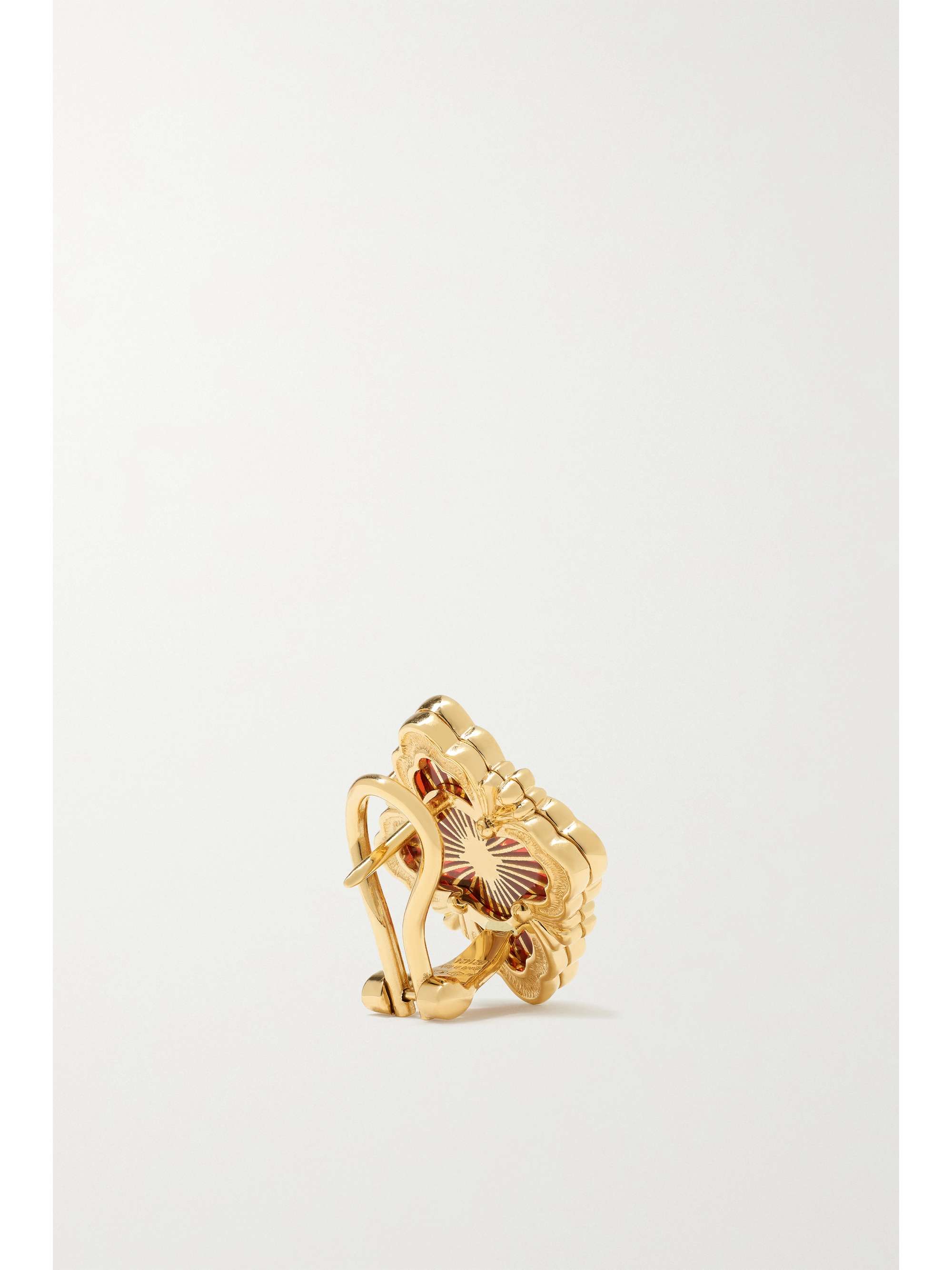 BUCCELLATI Opera Tulle 18-karat rose gold, onyx and diamond earrings
