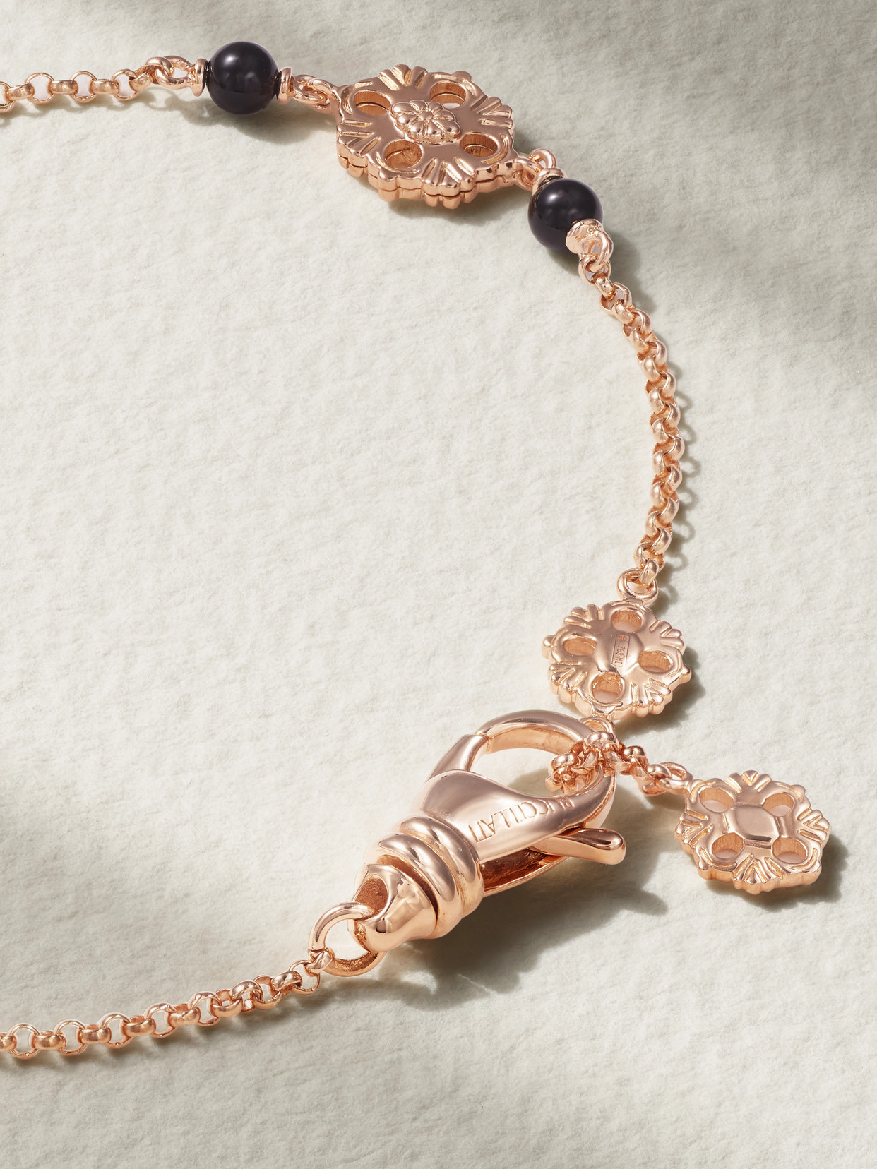 Buccellati Opera Tulle 18-karat Rose Gold Onyx Bracelet In Rose Gold