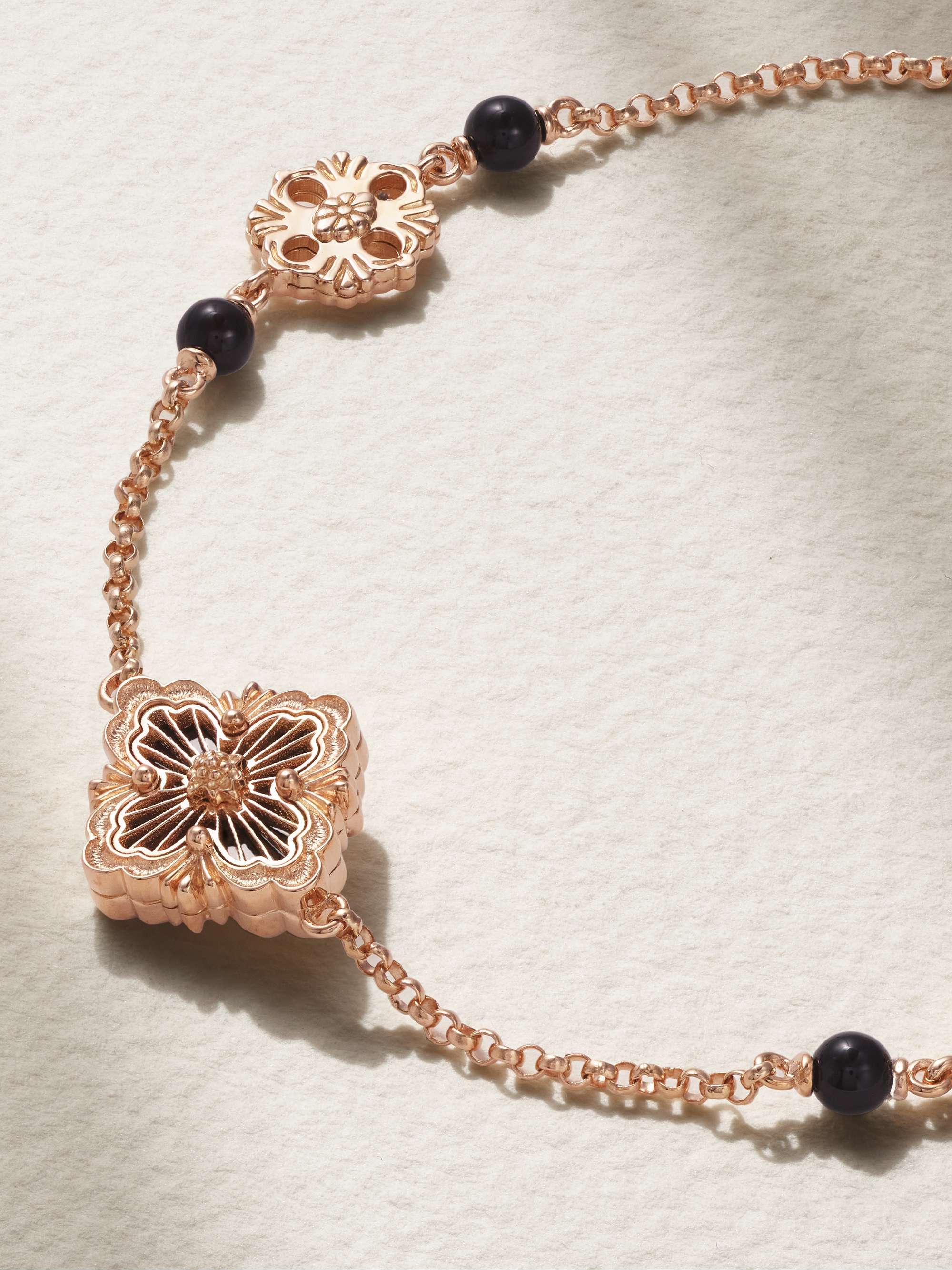 BUCCELLATI Opera Tulle 18-karat gold and enamel bracelet