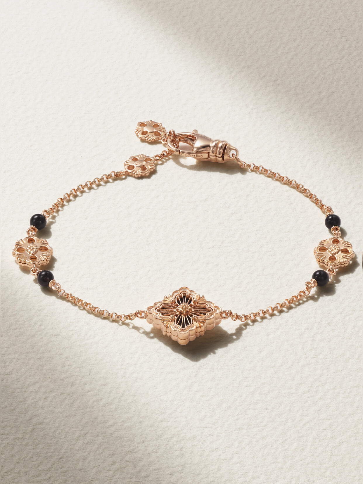 Buccellati – Opera Tulle 18-karat Rose Gold Onyx Bracelet – M