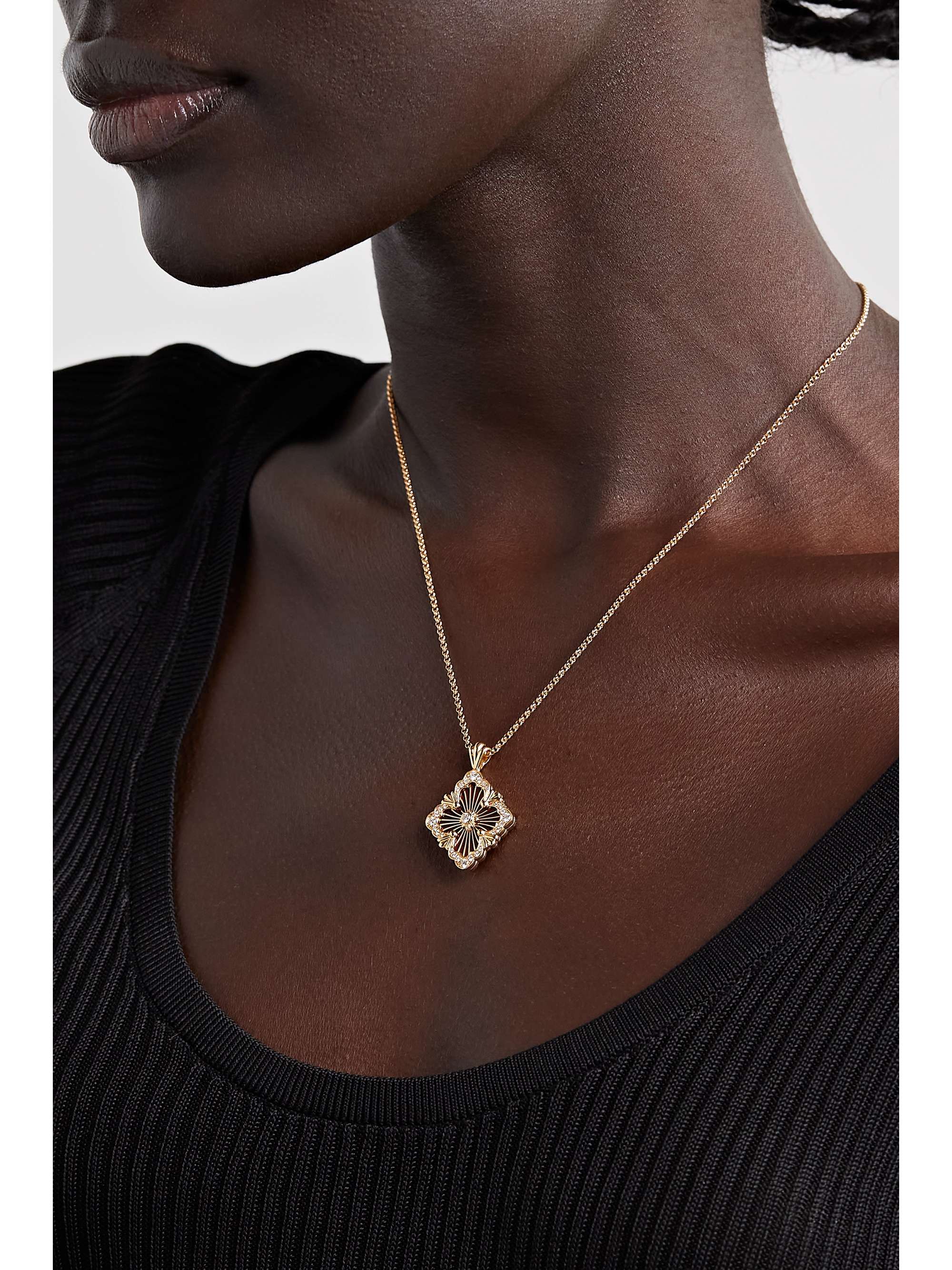 BUCCELLATI Opera Tulle 18-karat gold and enamel necklace