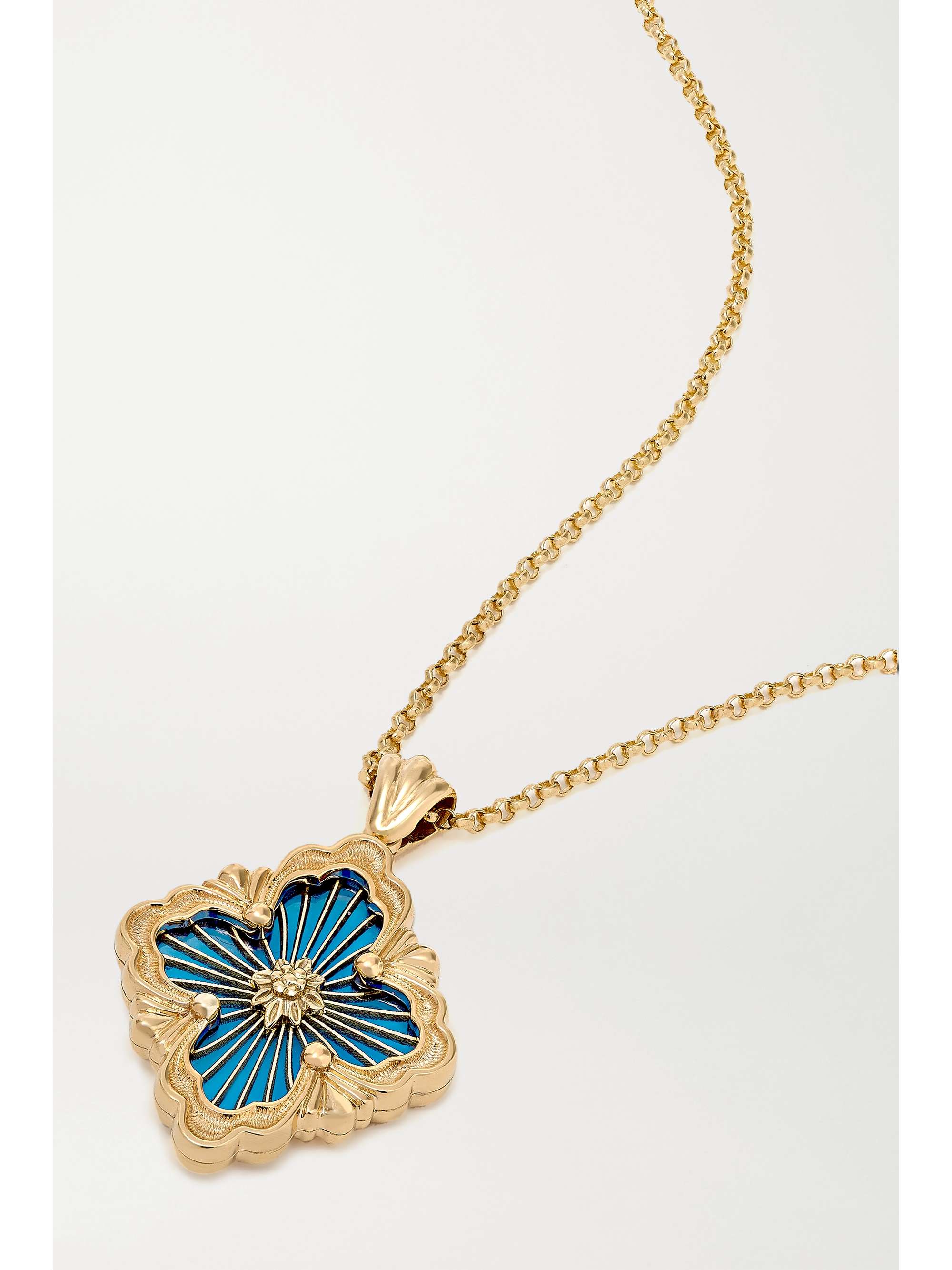 BUCCELLATI Opera Tulle 18-karat gold enamel necklace