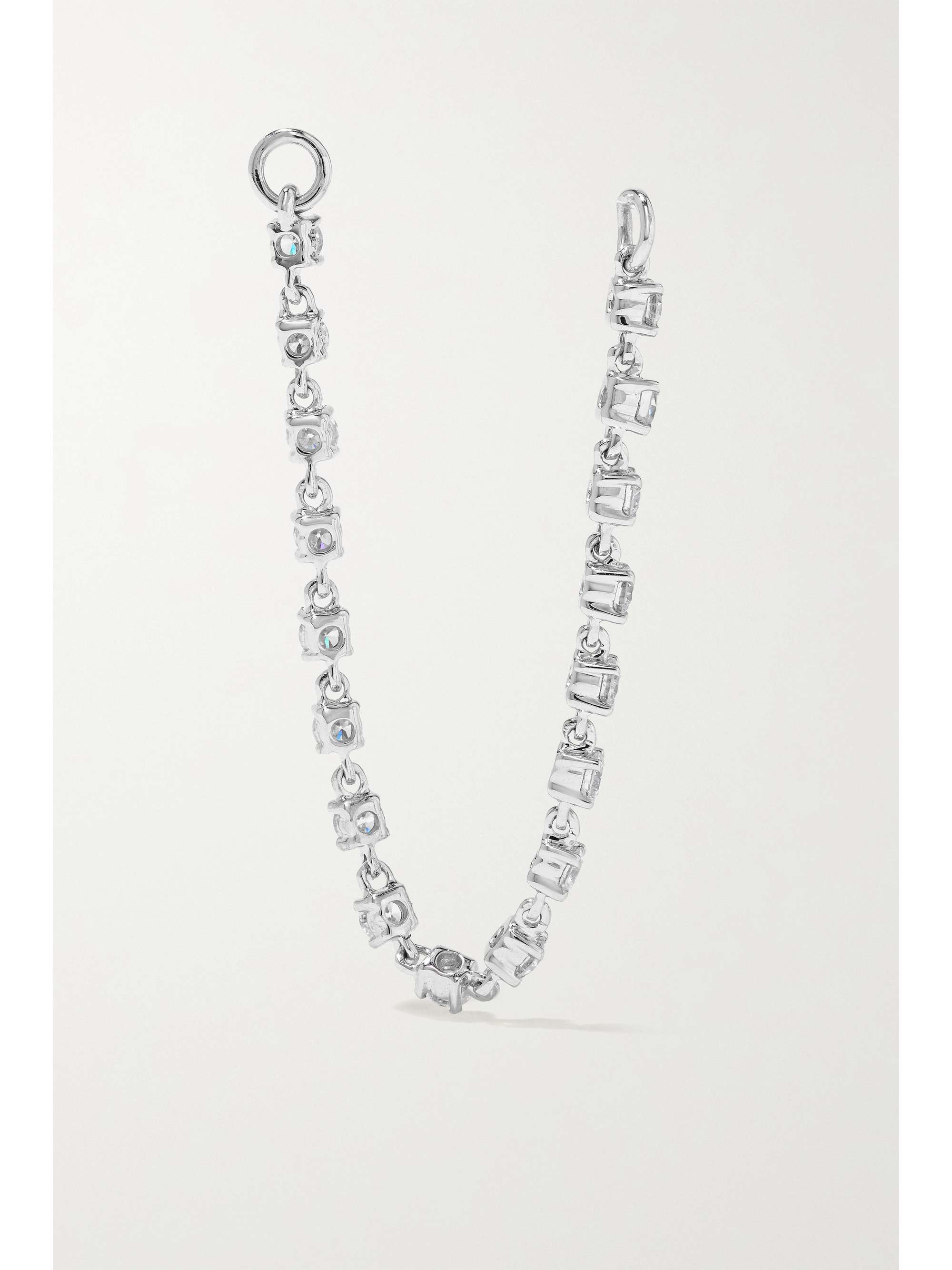 ANITA KO 18-karat white gold diamond earring chain
