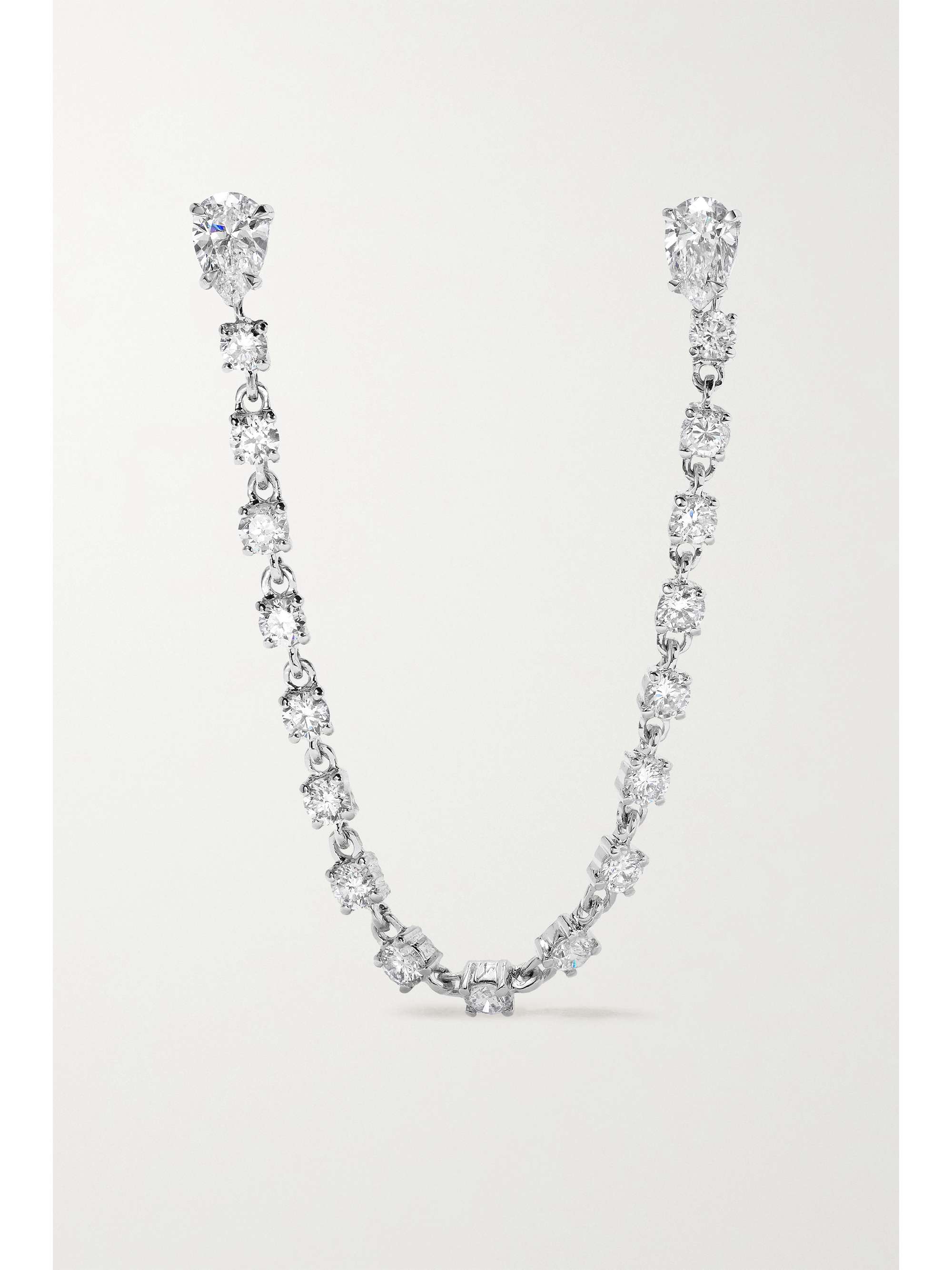 ANITA KO 18-karat white gold diamond earring chain