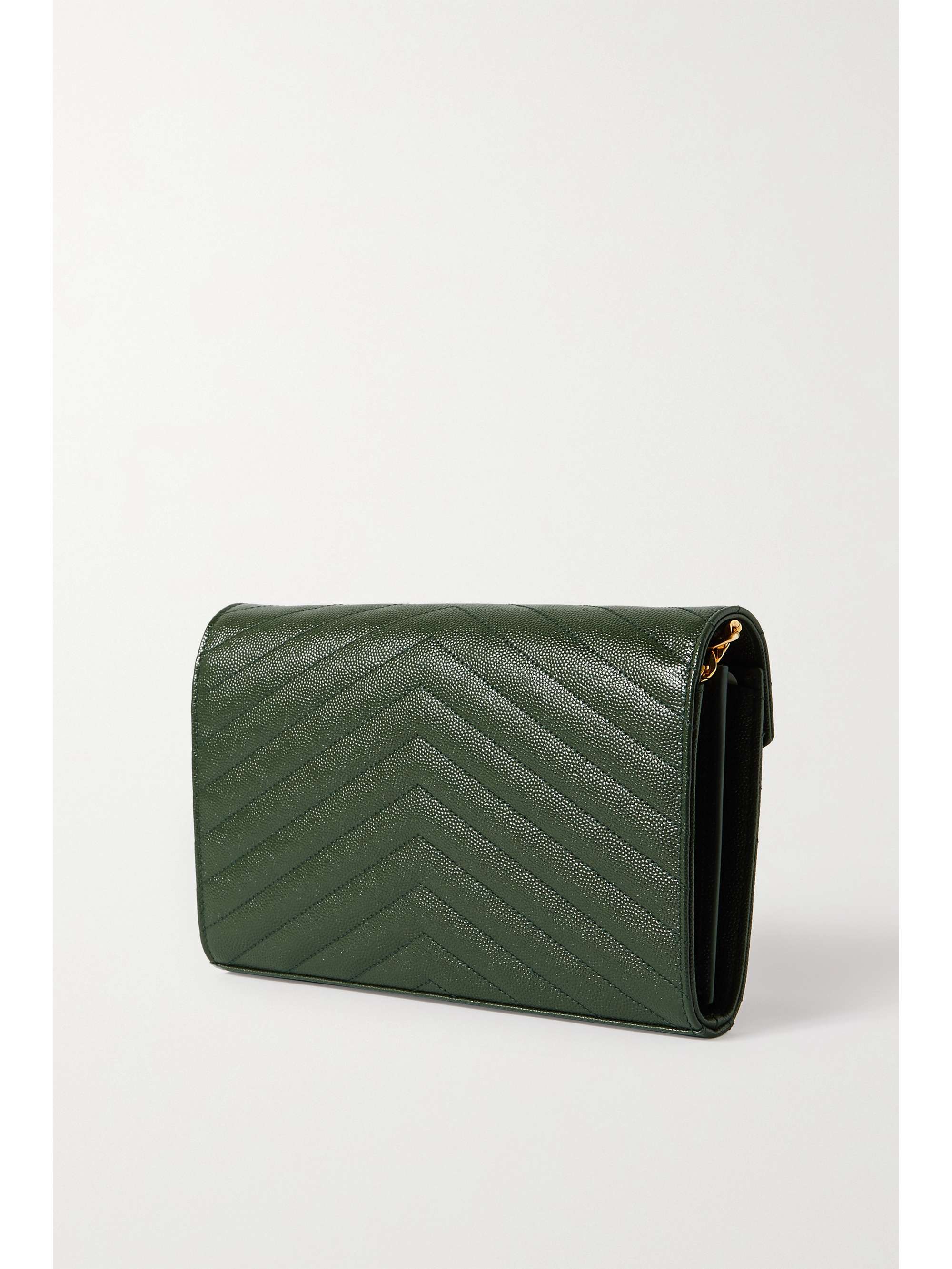 SAINT LAURENT Monogramme mini quilted texturedleather shoulder bag