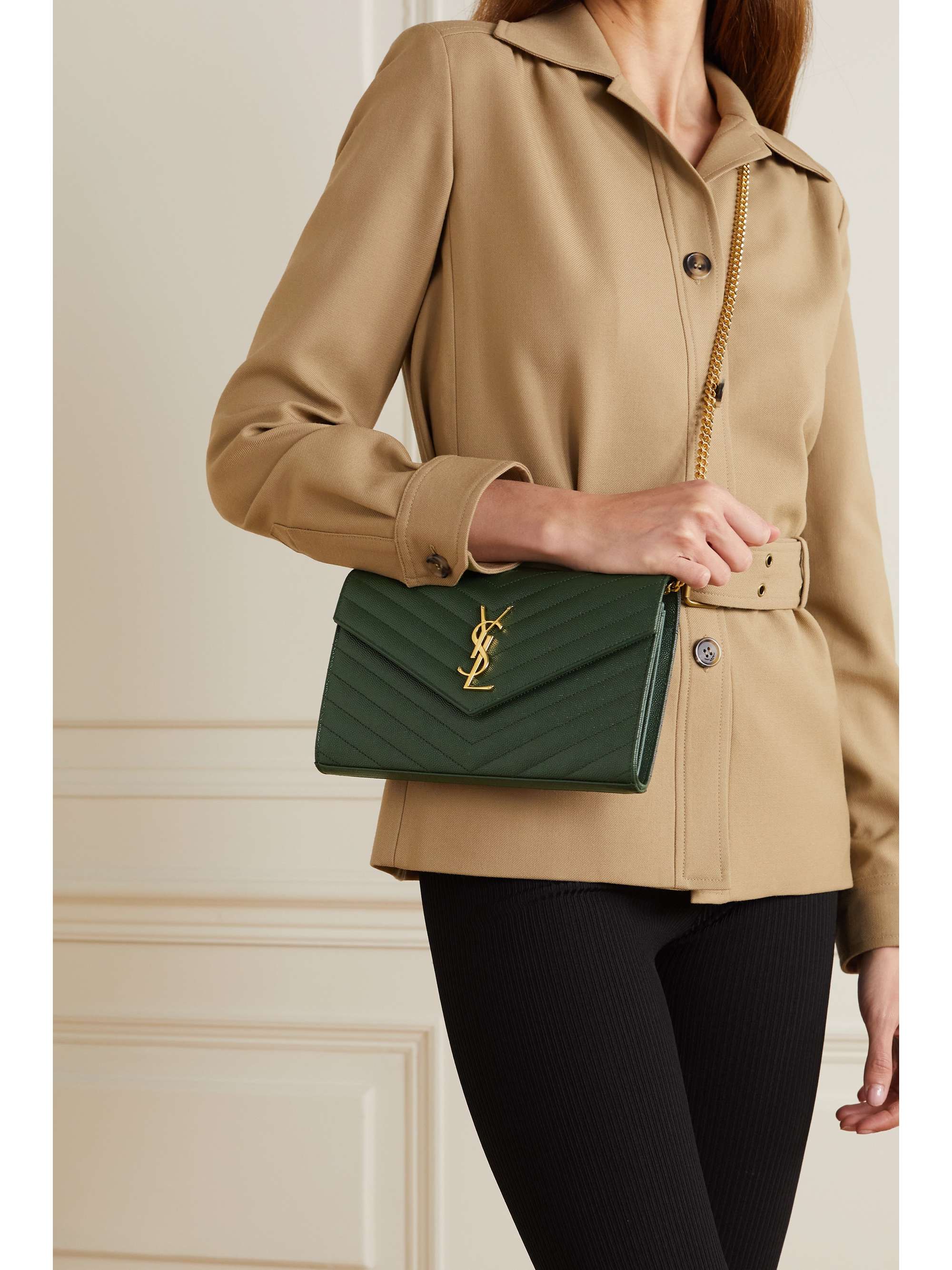 saint laurent small monogram quilted leather shoulder bag