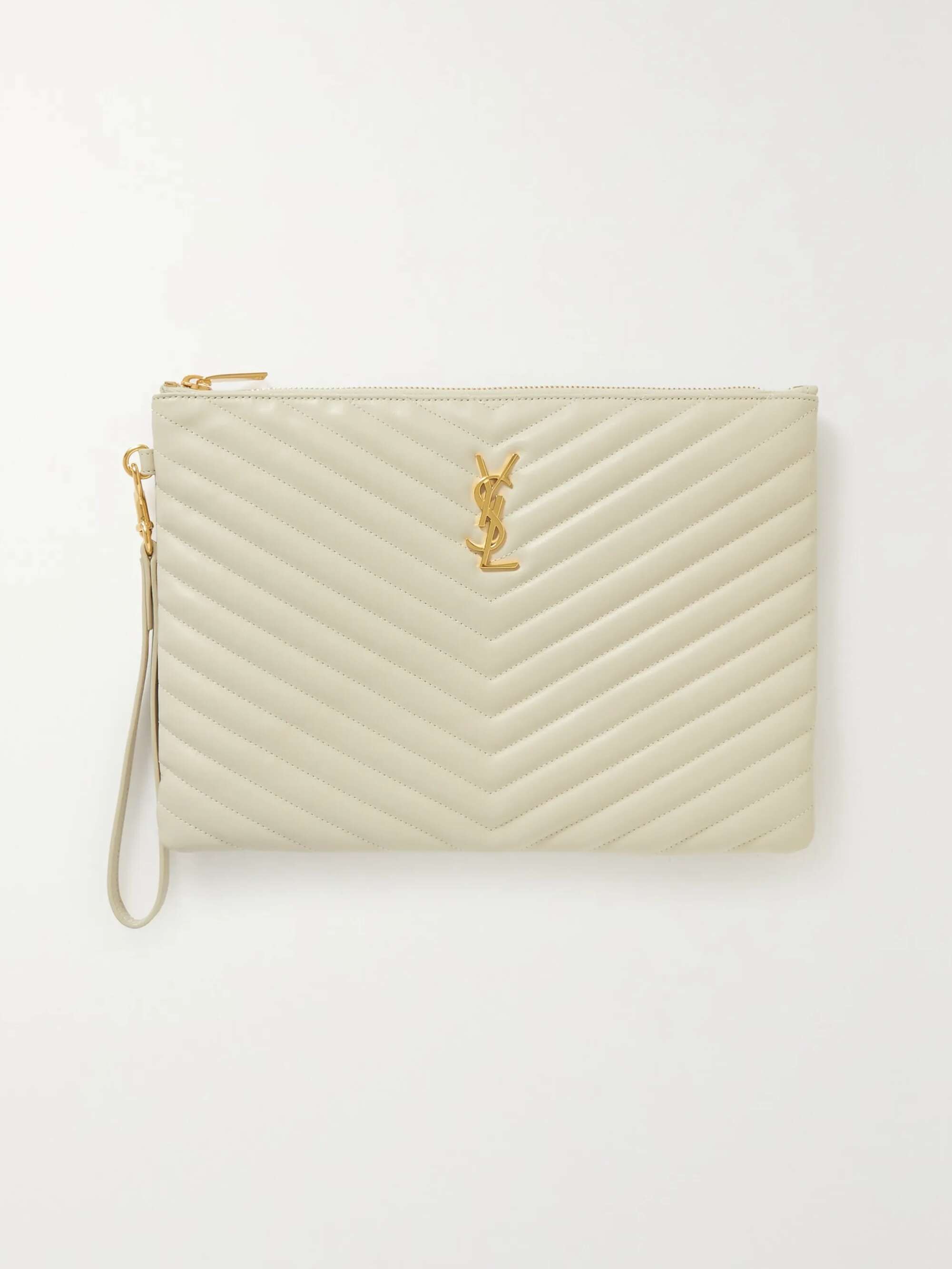 Monogram quilted leather pouch | SAINT | NET-A-PORTER