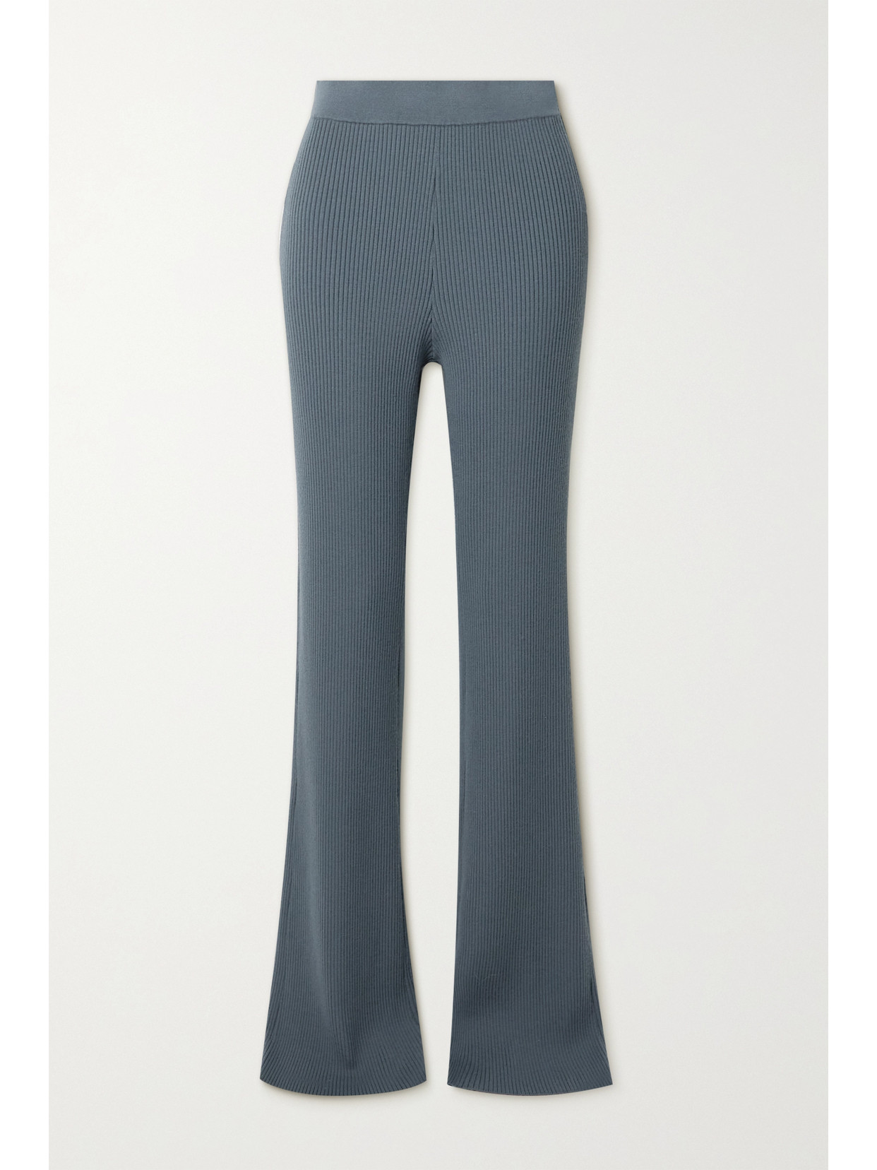 Akris Ribbed Stretch-wool Bootcut Pants