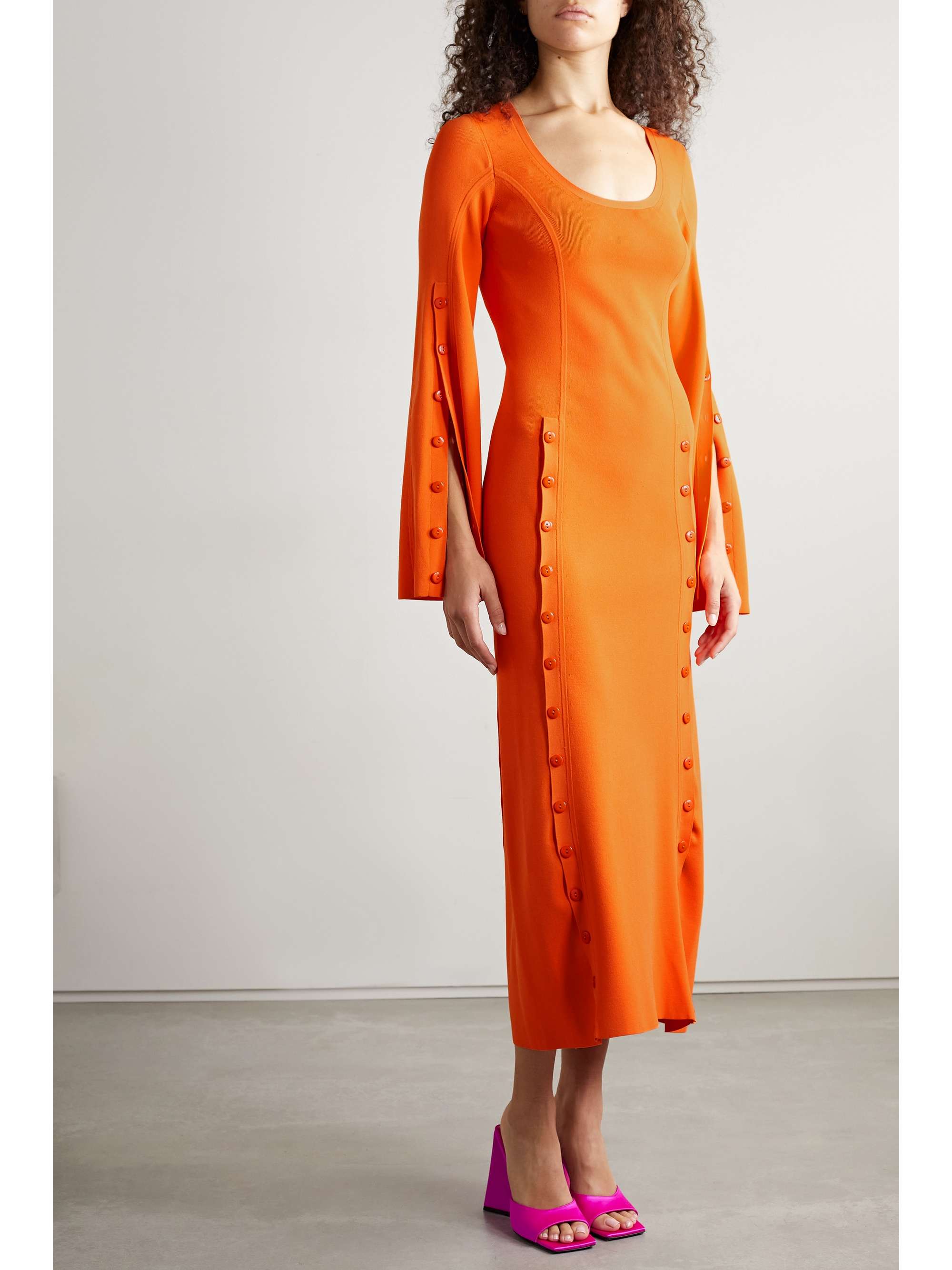 CHRISTOPHER JOHN ROGERS Neon stretch-jersey maxi dress