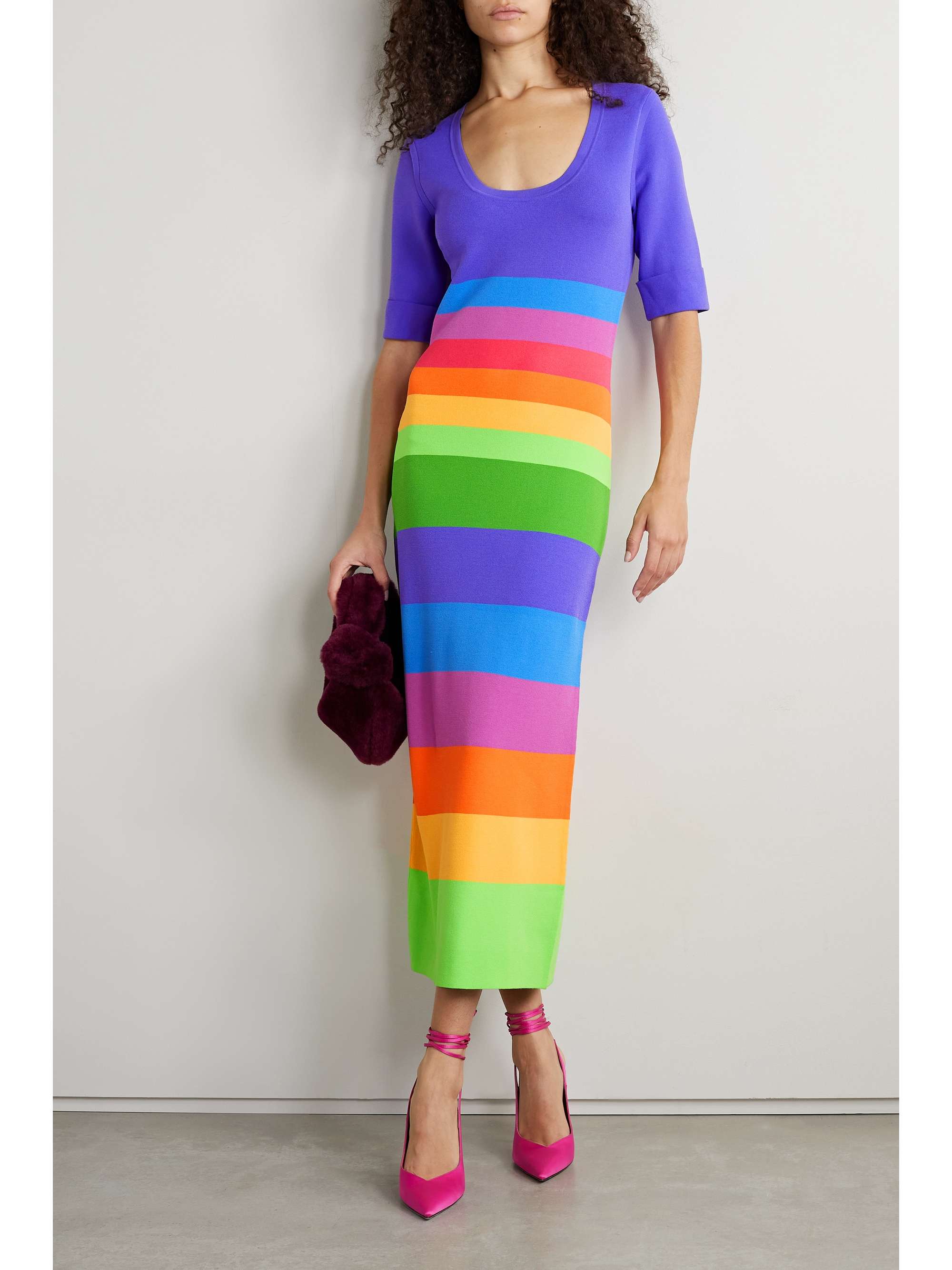 CHRISTOPHER JOHN ROGERS Striped jersey maxi dress