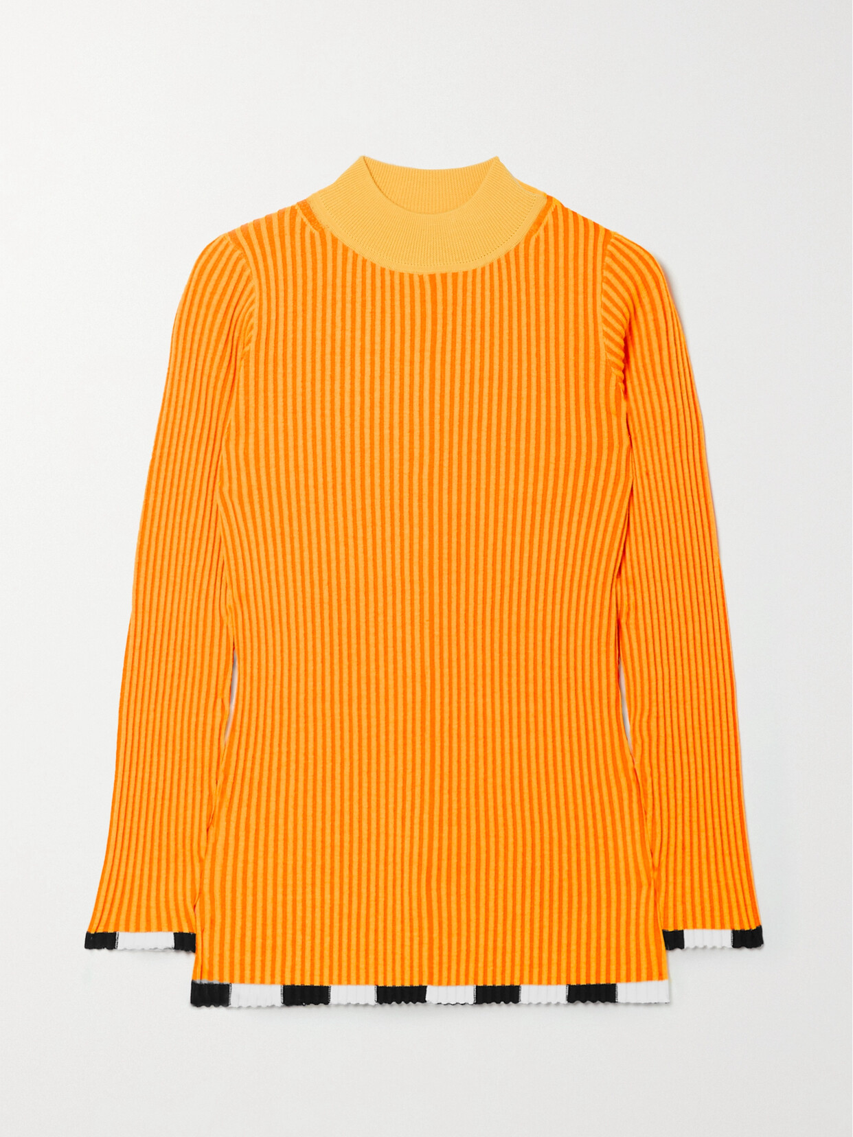 Color-Block Ribbed Wool-Blend Sweater