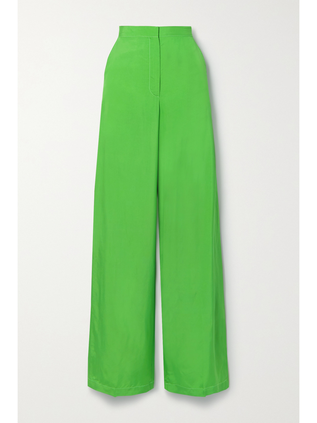 Christopher John Rogers Twill Wide-leg Pants - Green
