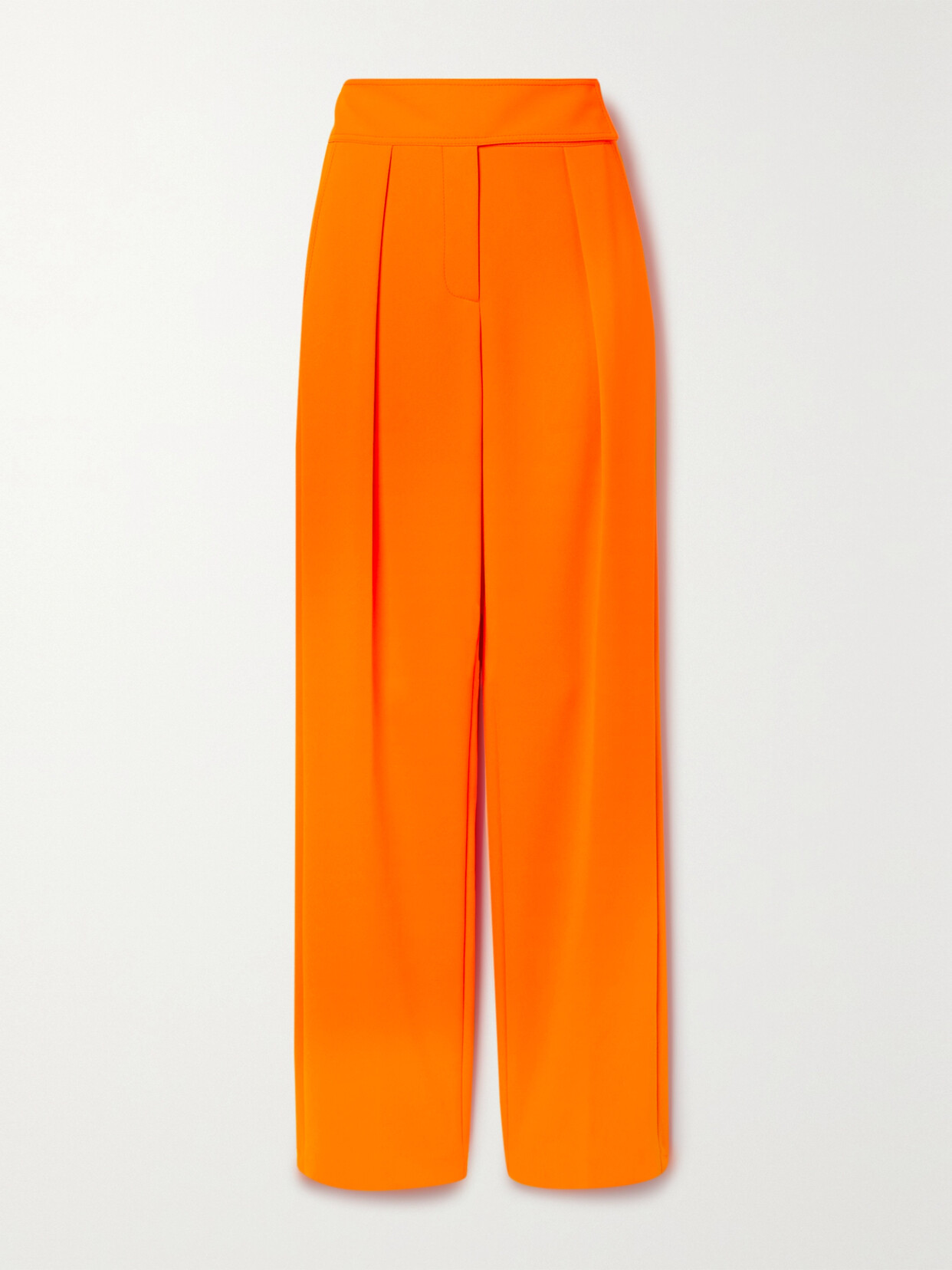 Christopher John Rogers Pleated Crepe Tapered Pants In Orange