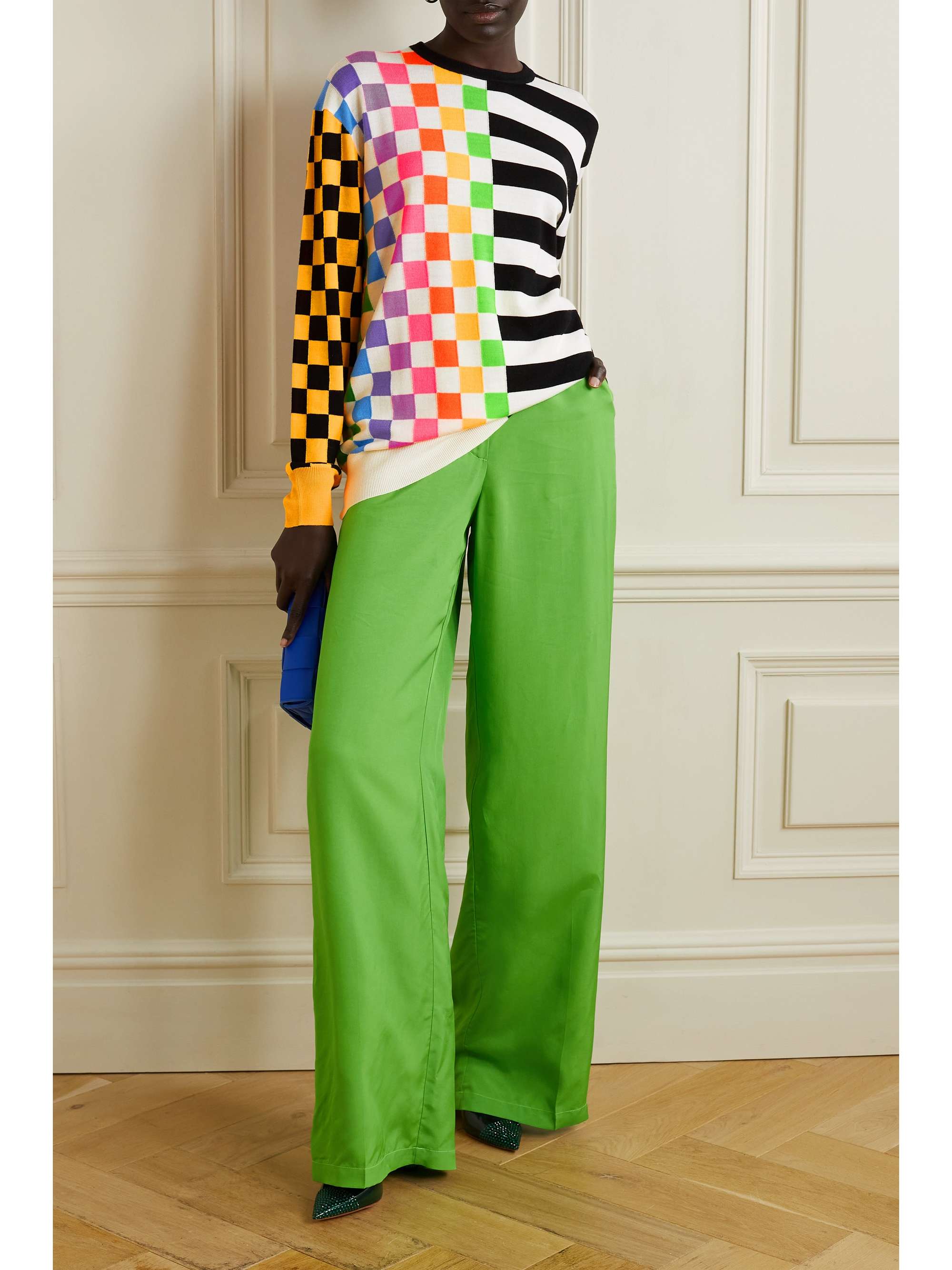 CHRISTOPHER JOHN ROGERS Color-block wool sweater