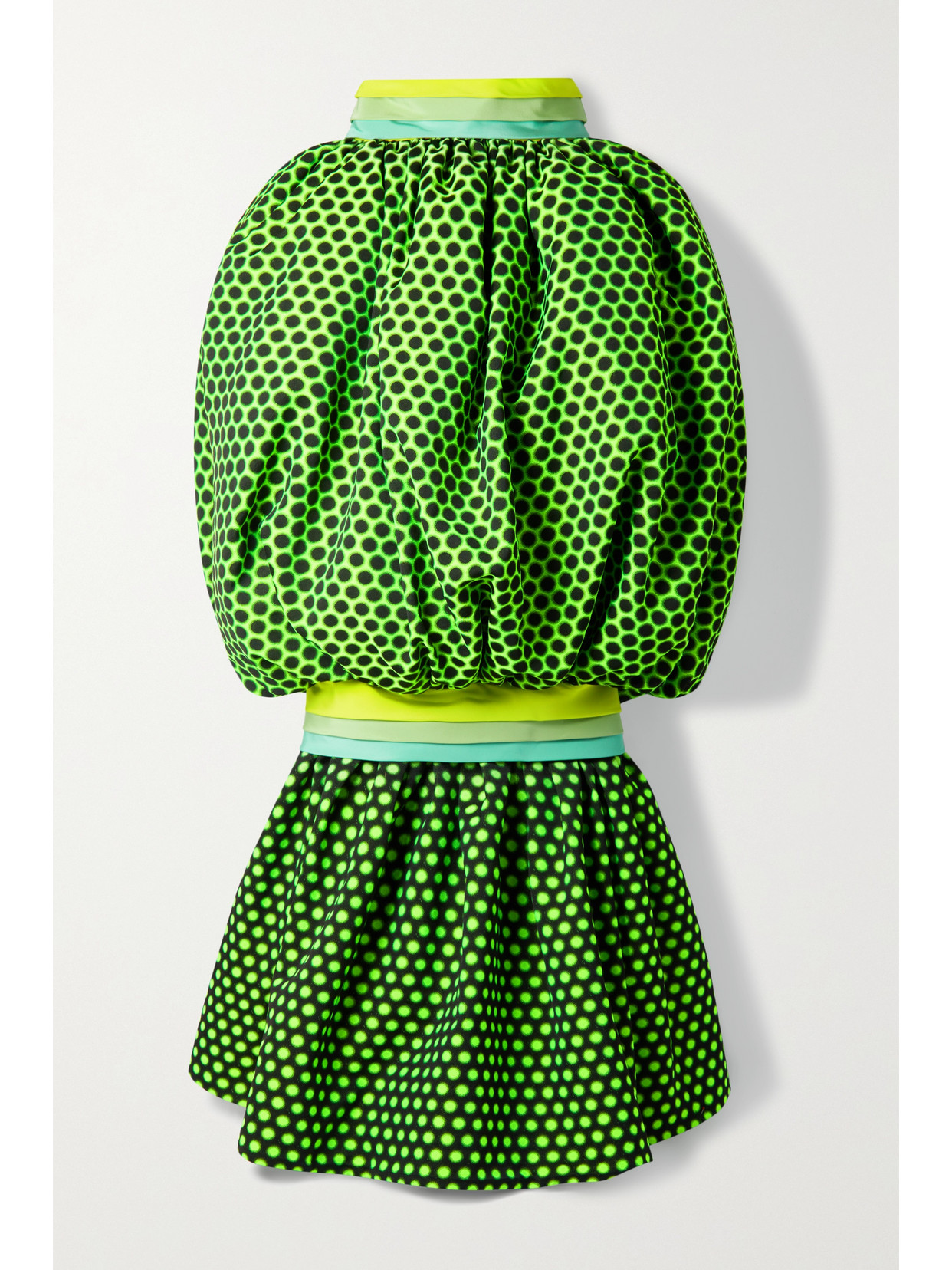 CHRISTOPHER JOHN ROGERS TIERED SILK-TRIMMED POLKA-DOT TWILL MAXI SKIRT