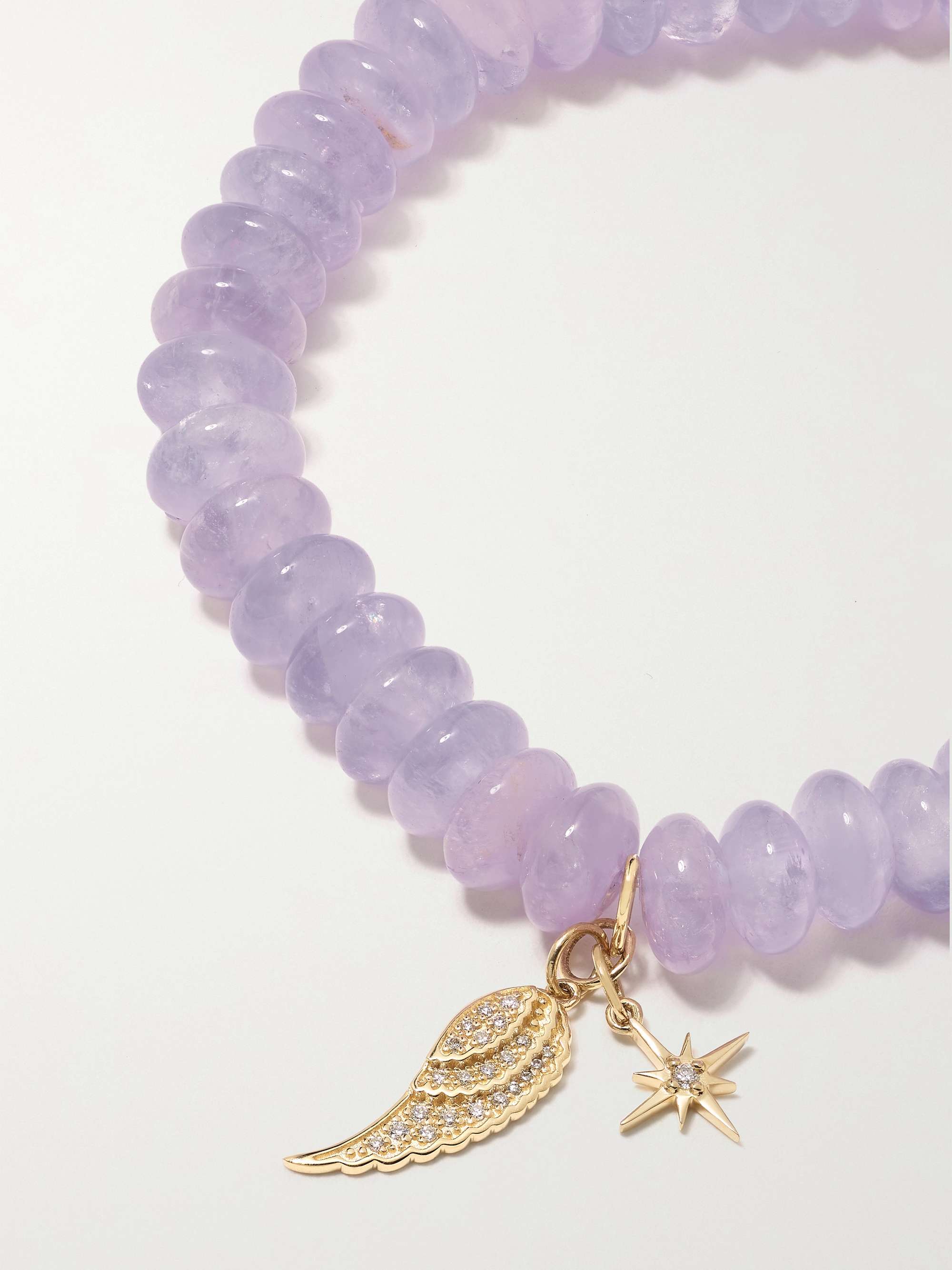 SYDNEY EVAN Star 14-karat gold, moonstone and diamond bracelet
