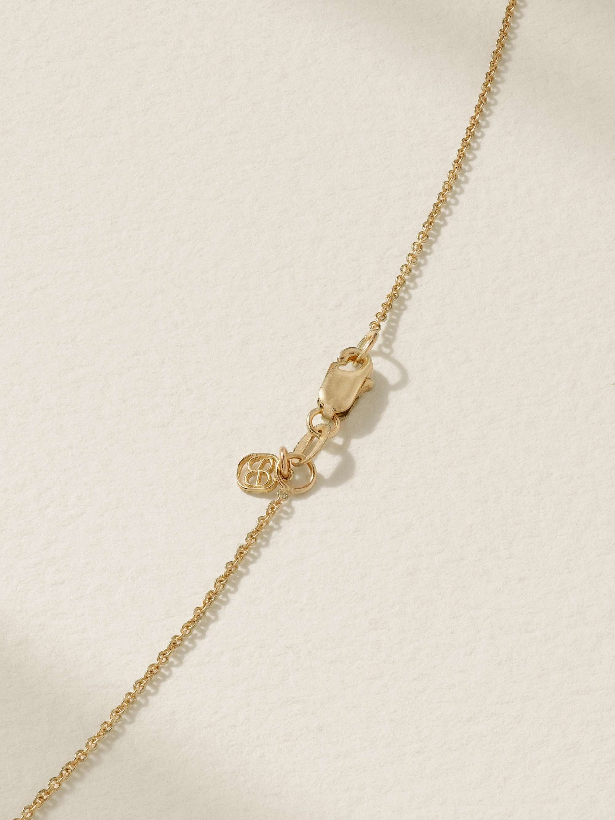 SYDNEY EVAN Chance Heart 14-karat gold, enamel and sapphire necklace