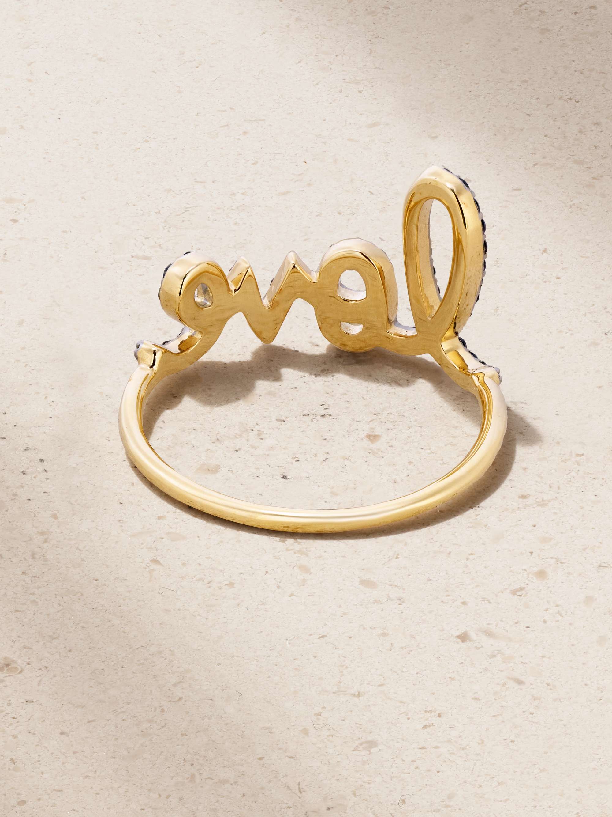 SYDNEY EVAN Large Love 14-karat gold sapphire ring