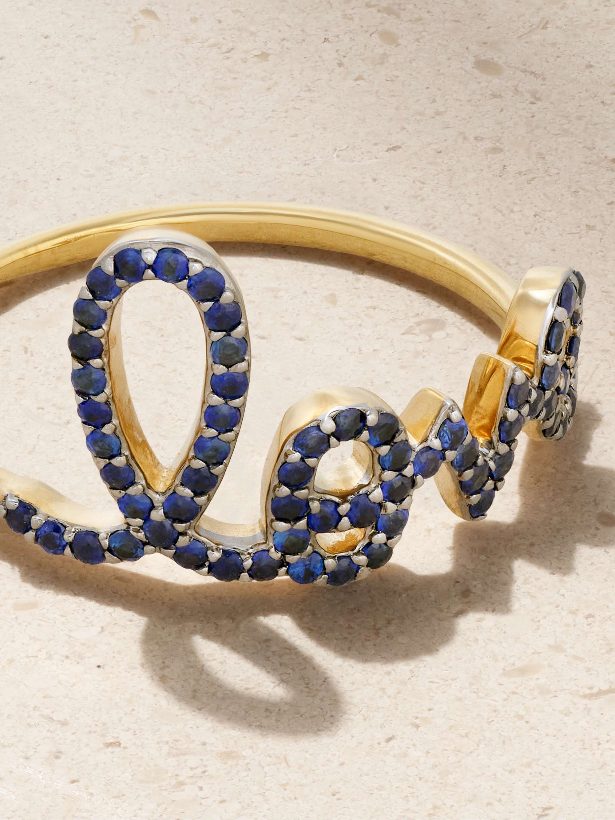 SYDNEY EVAN Large Love 14-karat gold sapphire ring
