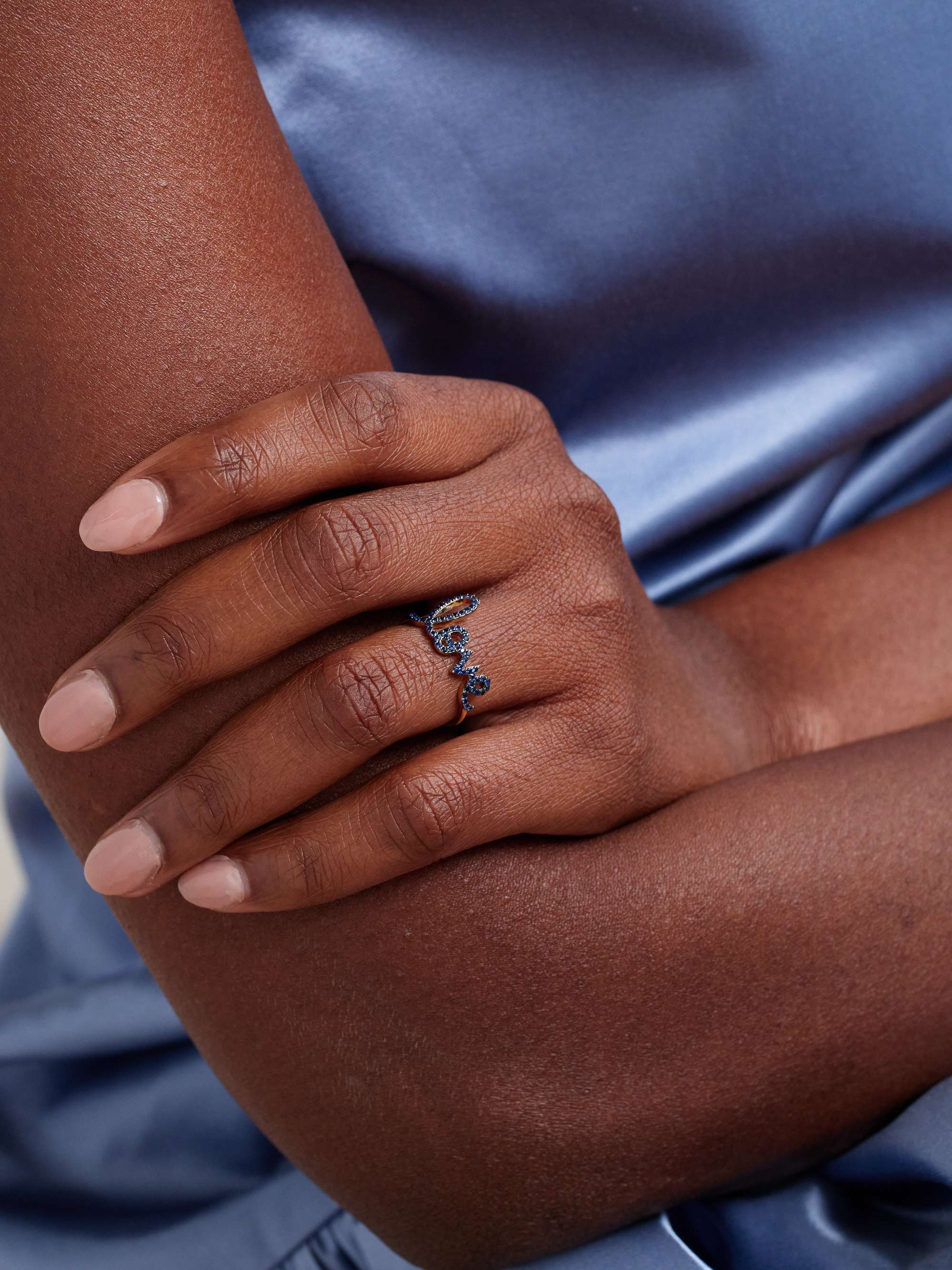 SYDNEY EVAN Large Love 14-karat gold sapphire ring