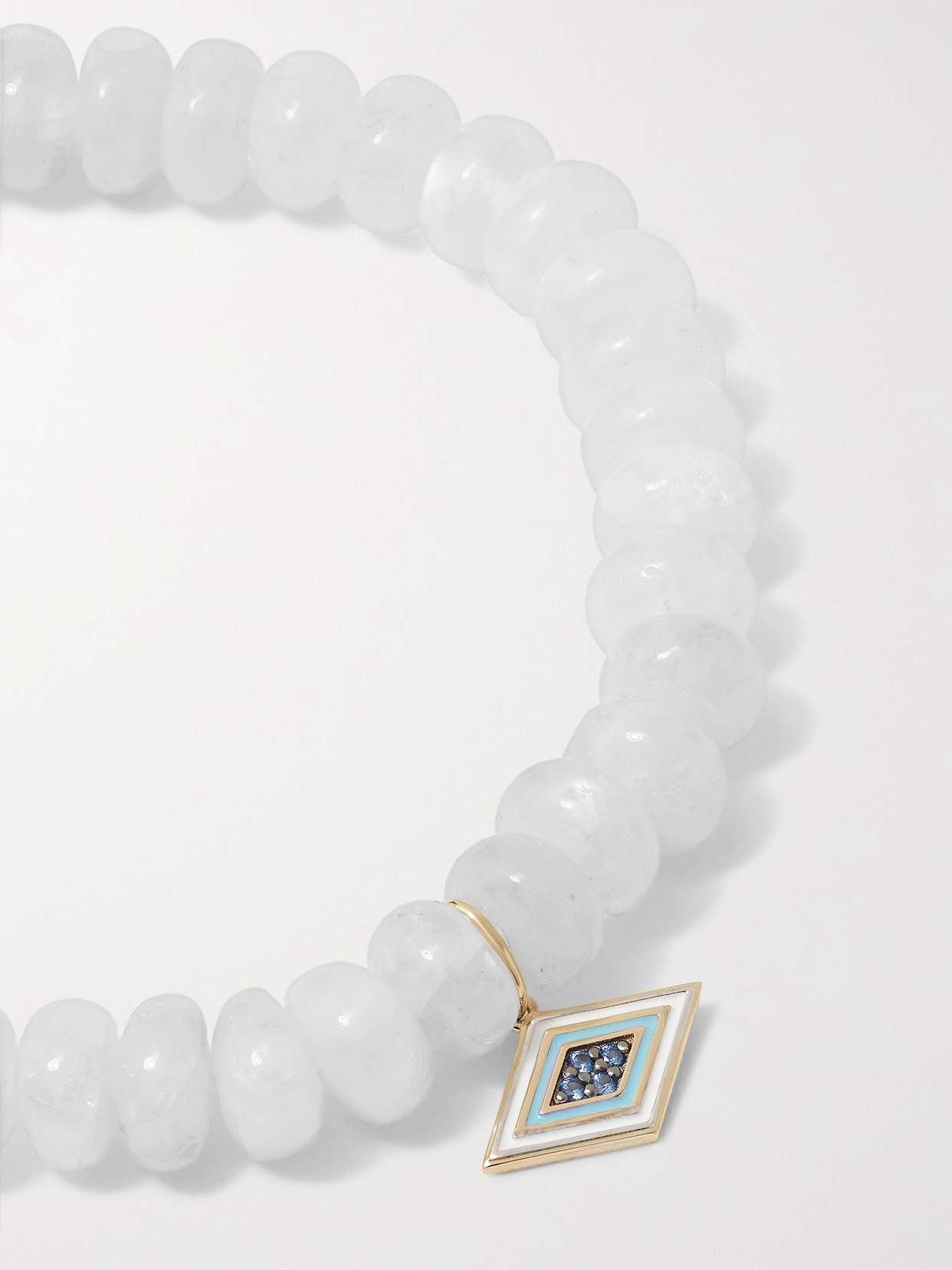 Sydney Evan 14-karat Gold, Enamel, Moonstone And Sapphire Bracelet In Gold