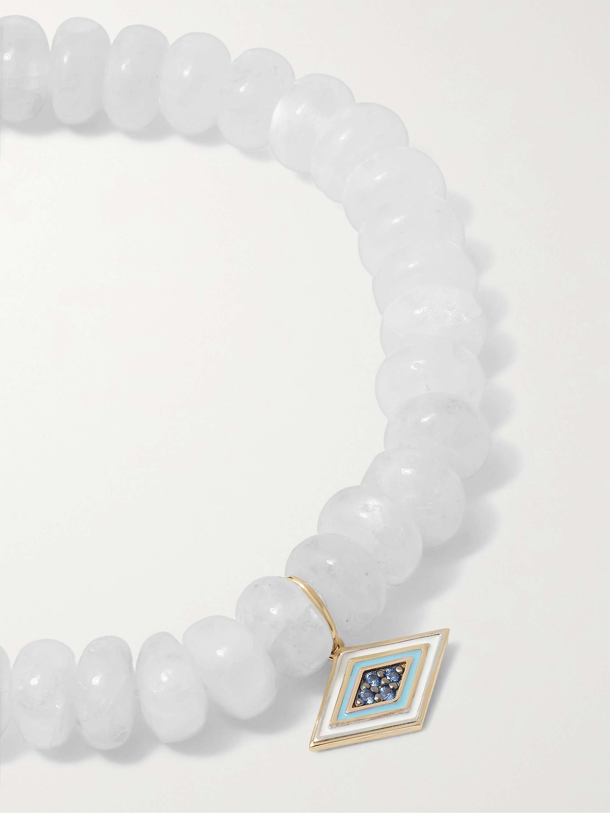 SYDNEY EVAN 14-karat gold, enamel, moonstone and sapphire bracelet