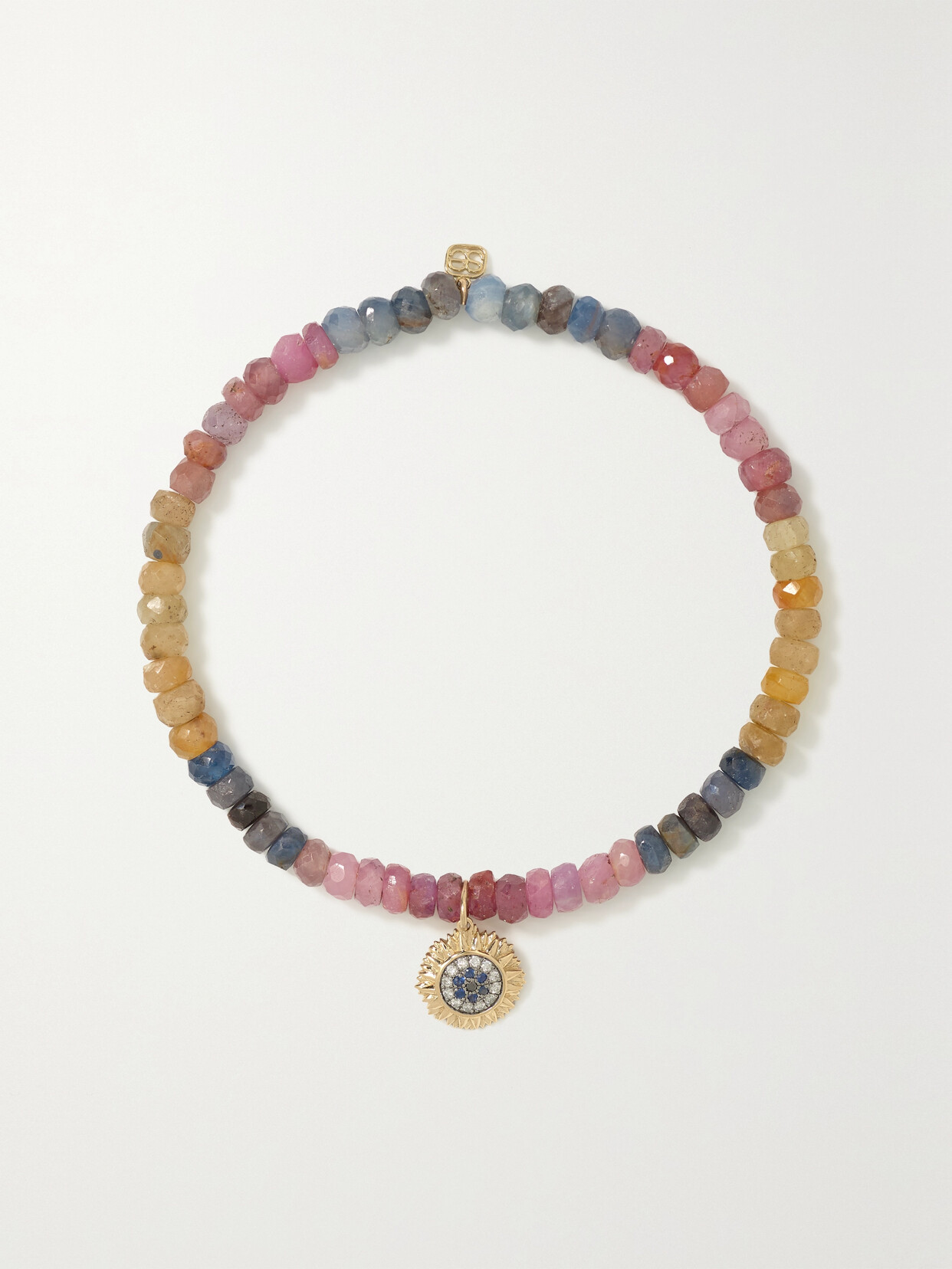 SYDNEY EVAN SUNFLOWER 14-KARAT GOLD, DIAMOND AND SAPPHIRE BRACELET
