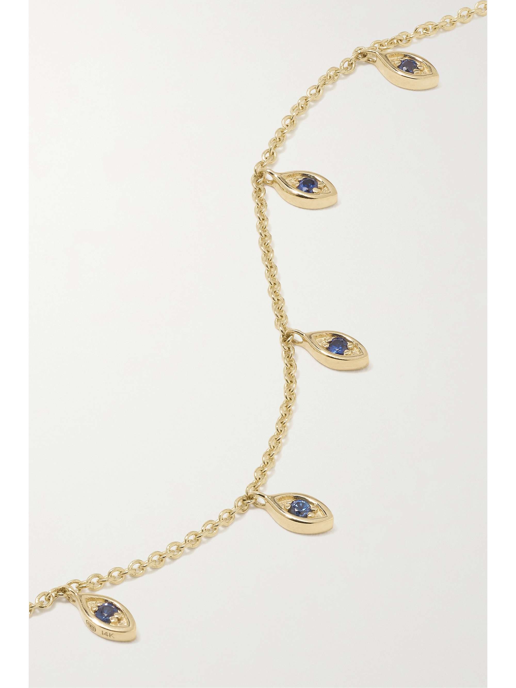 SYDNEY EVAN Fringe 14-karat gold sapphire necklace