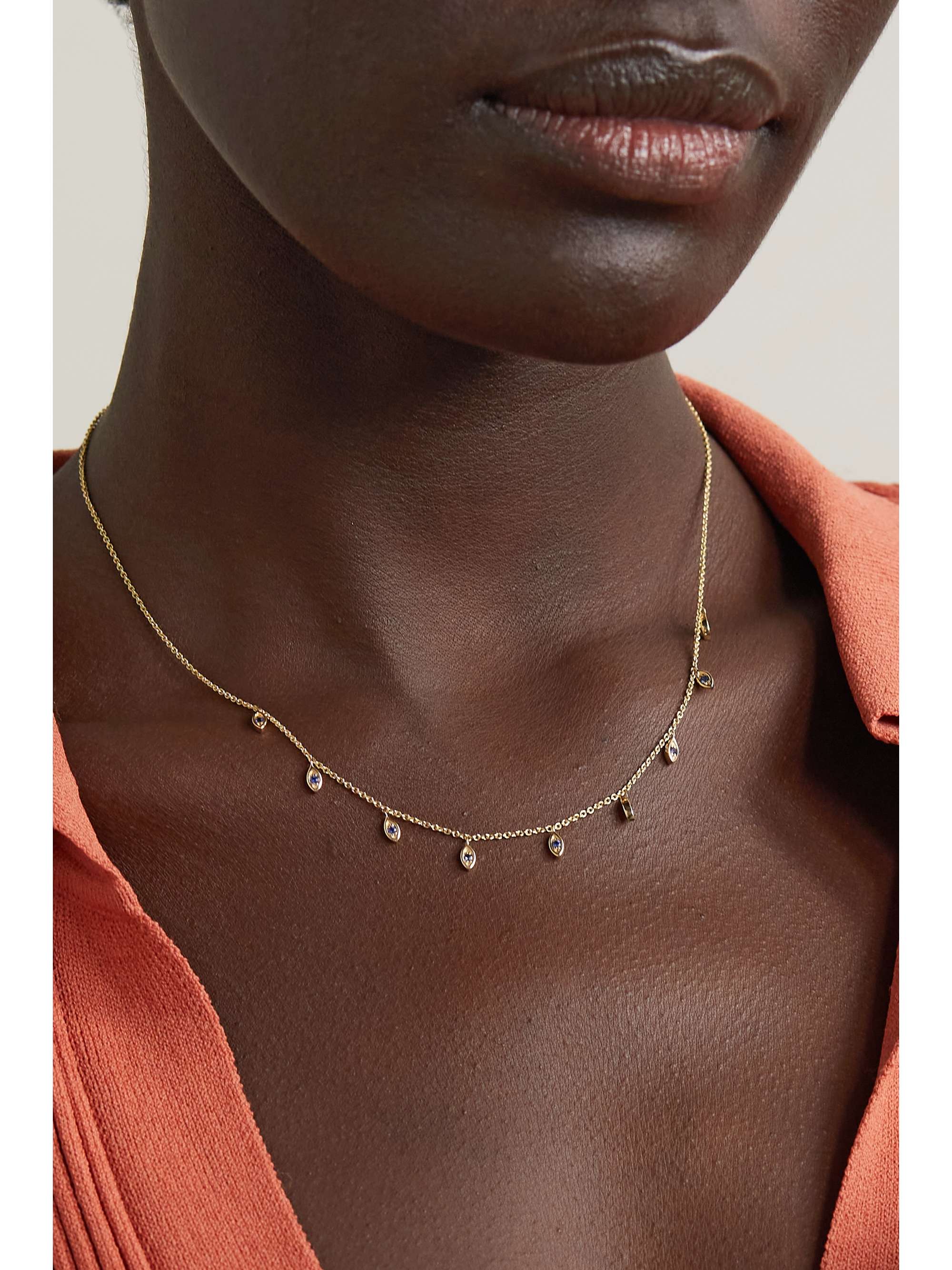 Dainty sapphire hotsell necklace