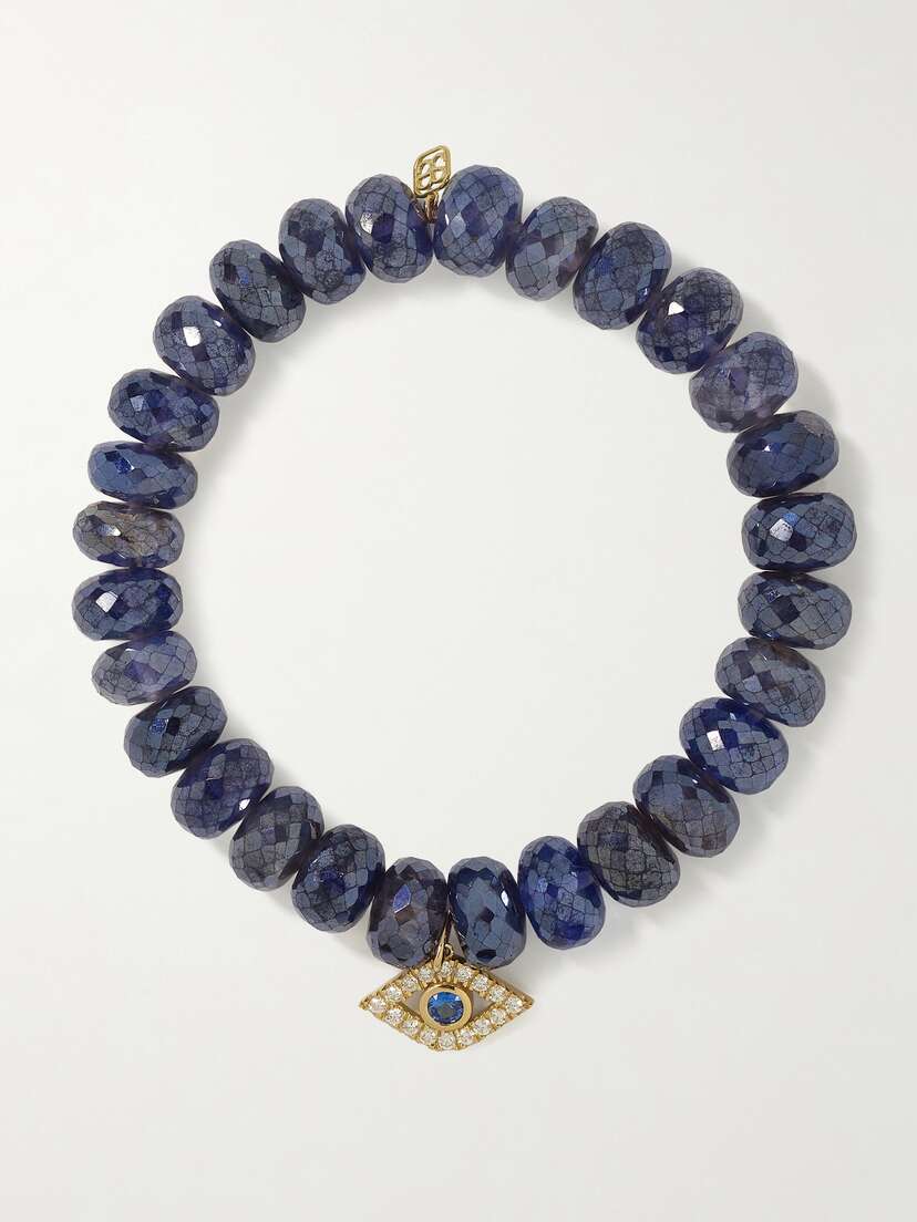 Sydney Evan Evil Eye 14-karat Gold Multi-stone Bracelet