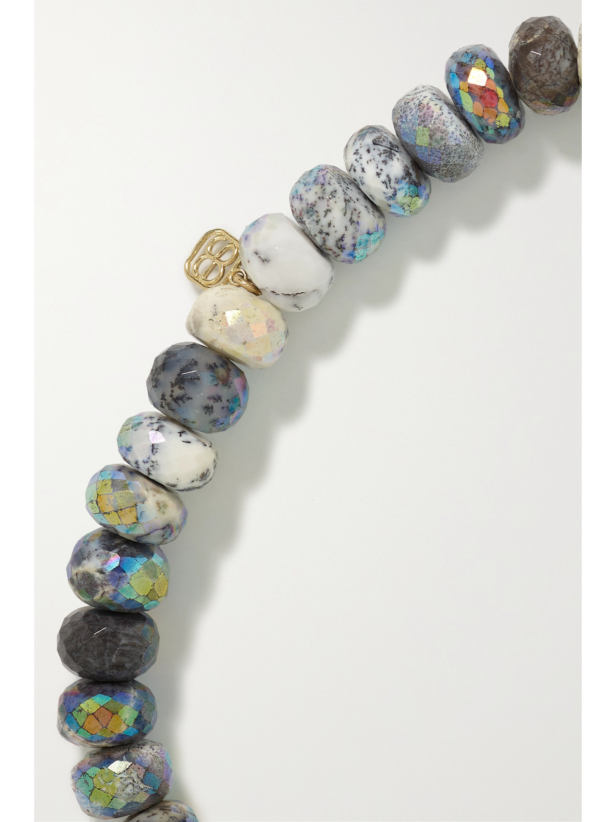 Shop Sydney Evan 14-karat Gold, Enamel, Opal And Diamond Bracelet