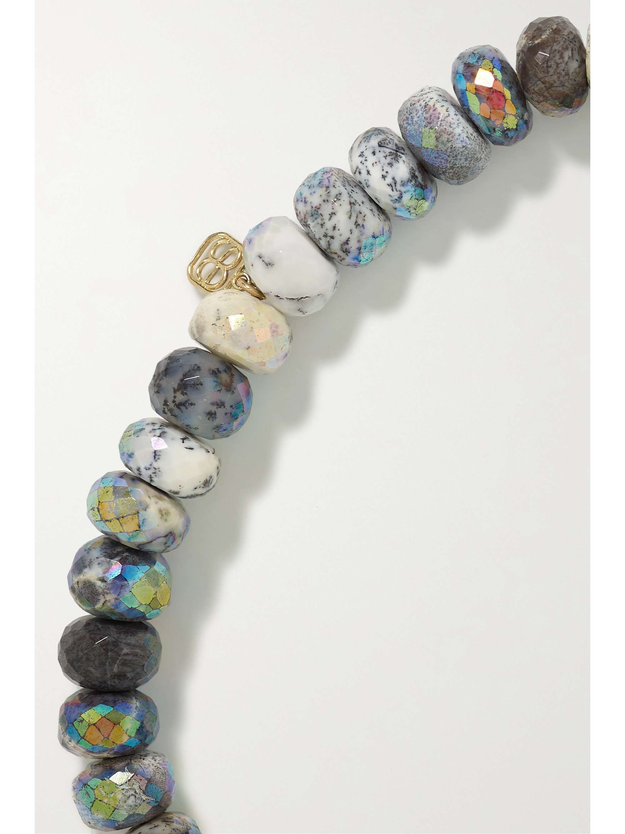 SYDNEY EVAN Groovy Eye 14-karat gold moonstone, enamel and diamond bracelet