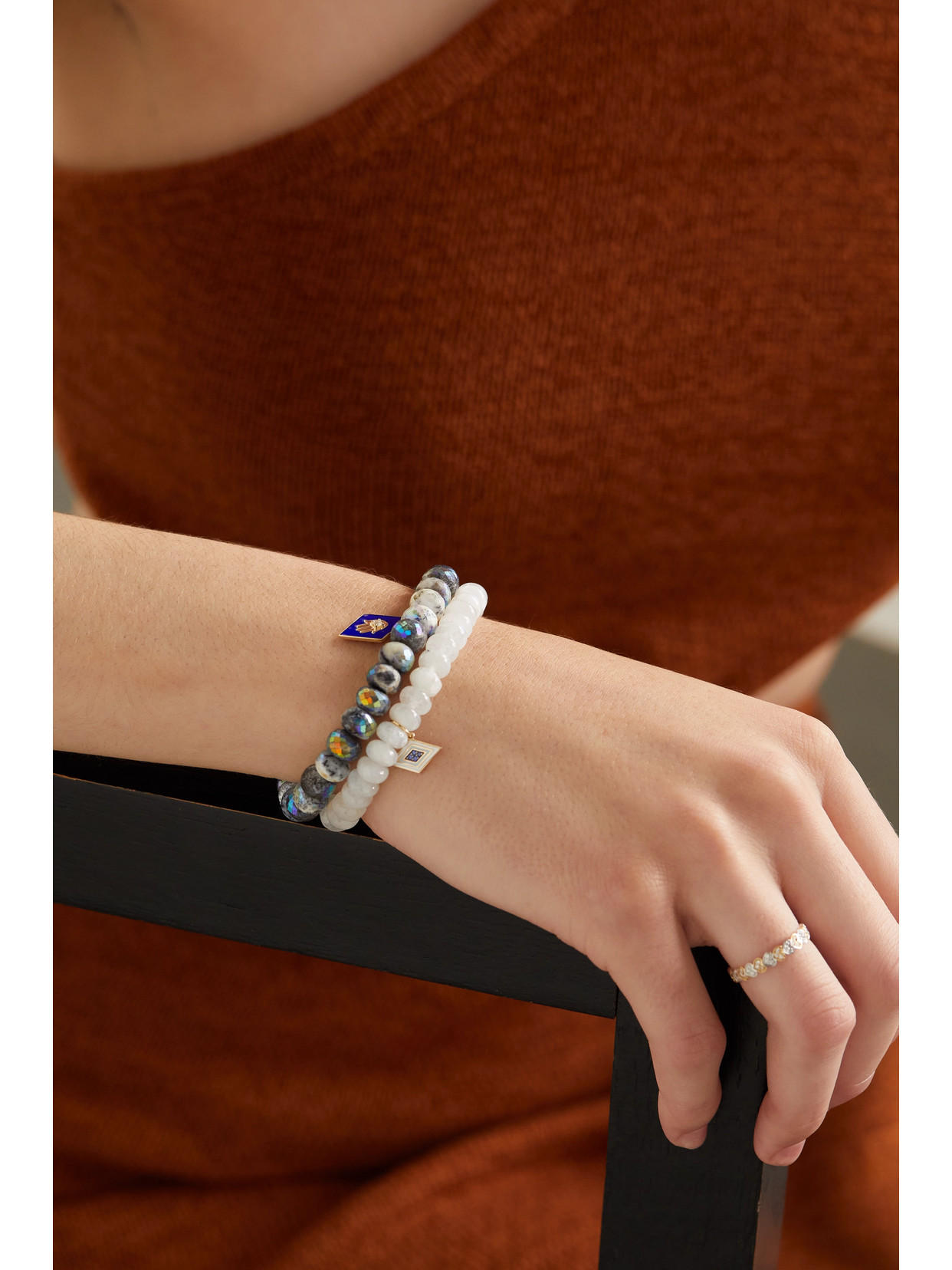 Sydney Evan 14-karat Gold, Enamel, Opal And Diamond Bracelet In Gold
