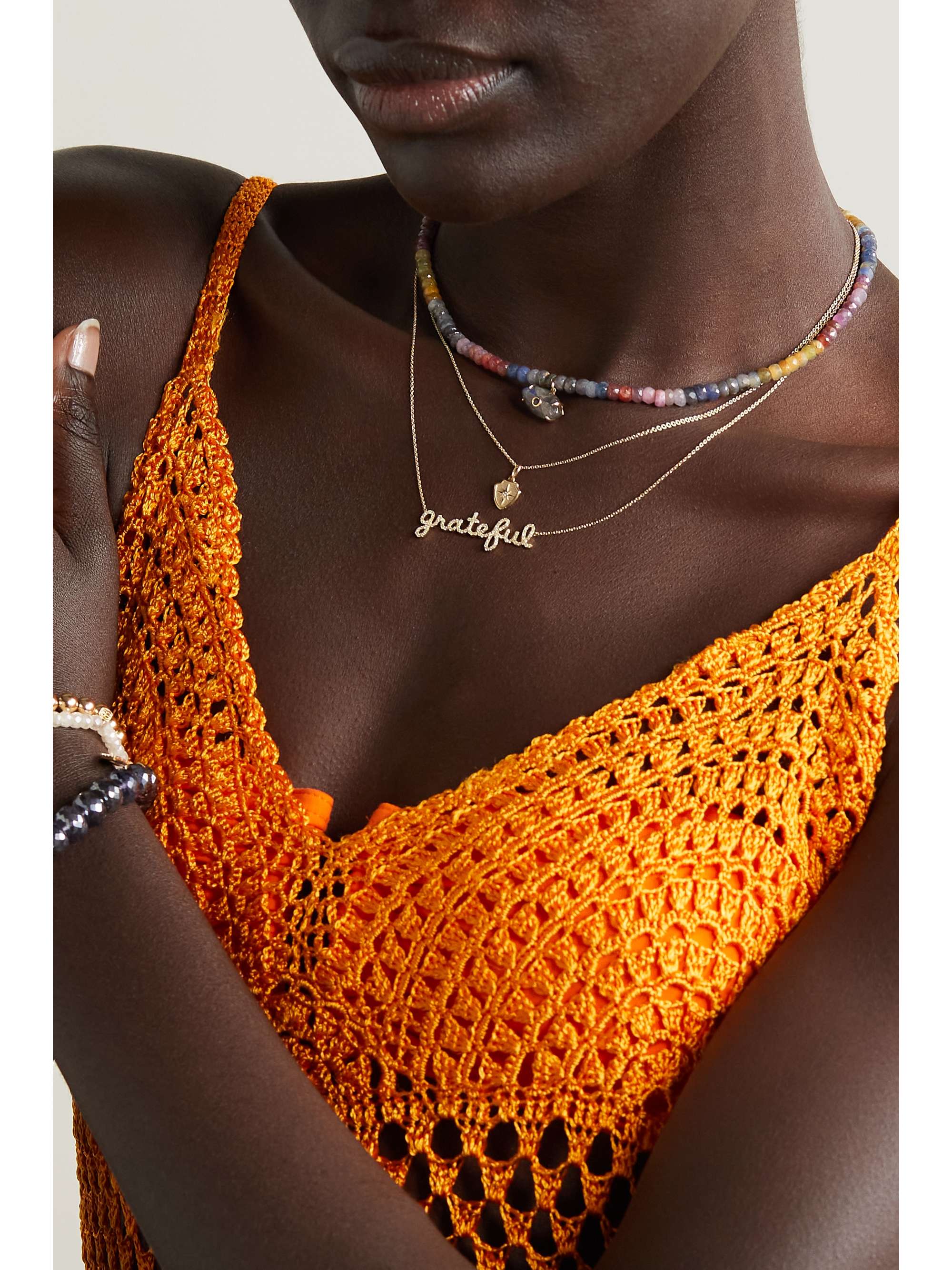 SYDNEY EVAN Grateful 14-karat gold diamond necklace