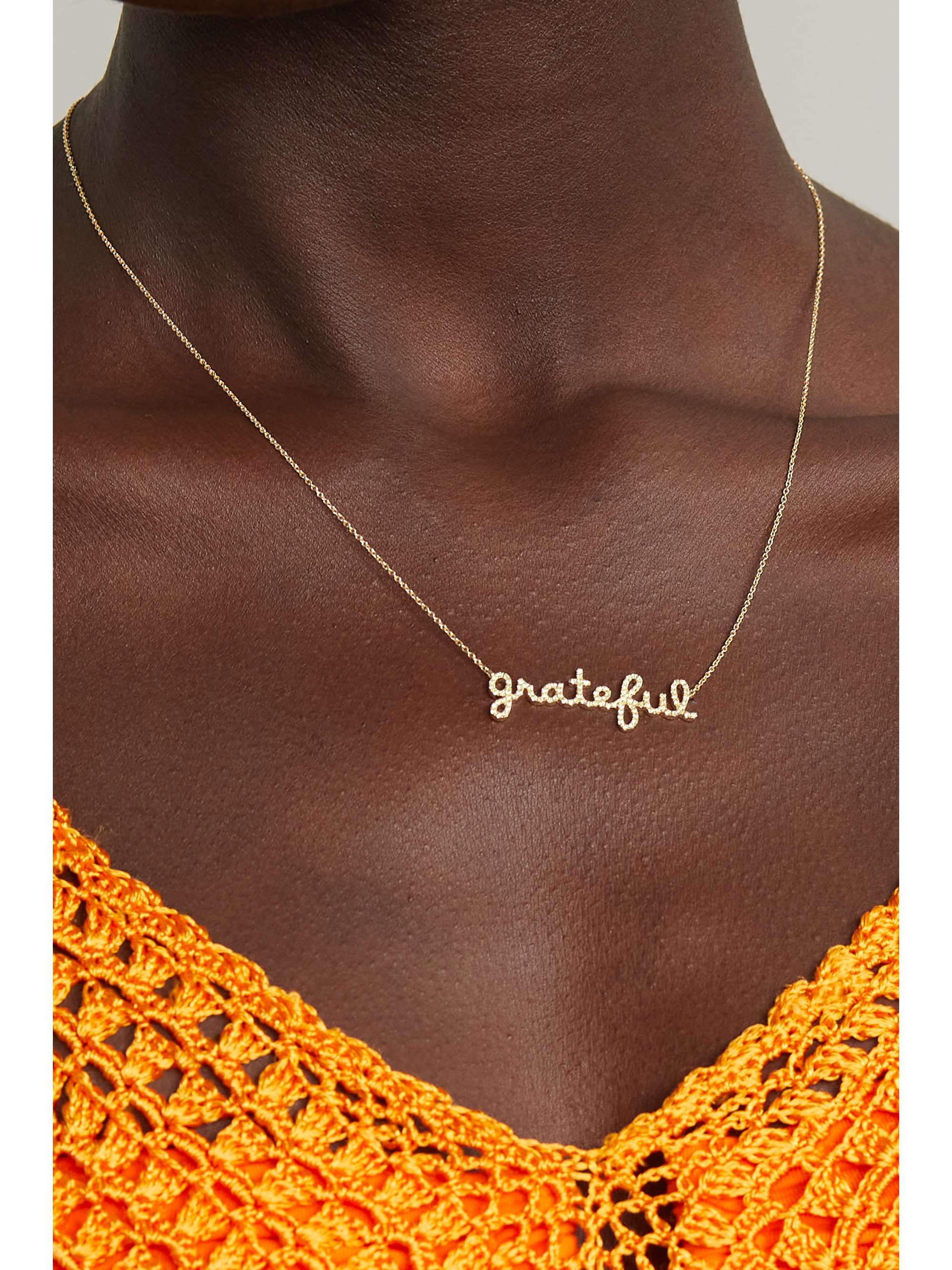 SYDNEY EVAN Grateful 14-karat gold diamond necklace