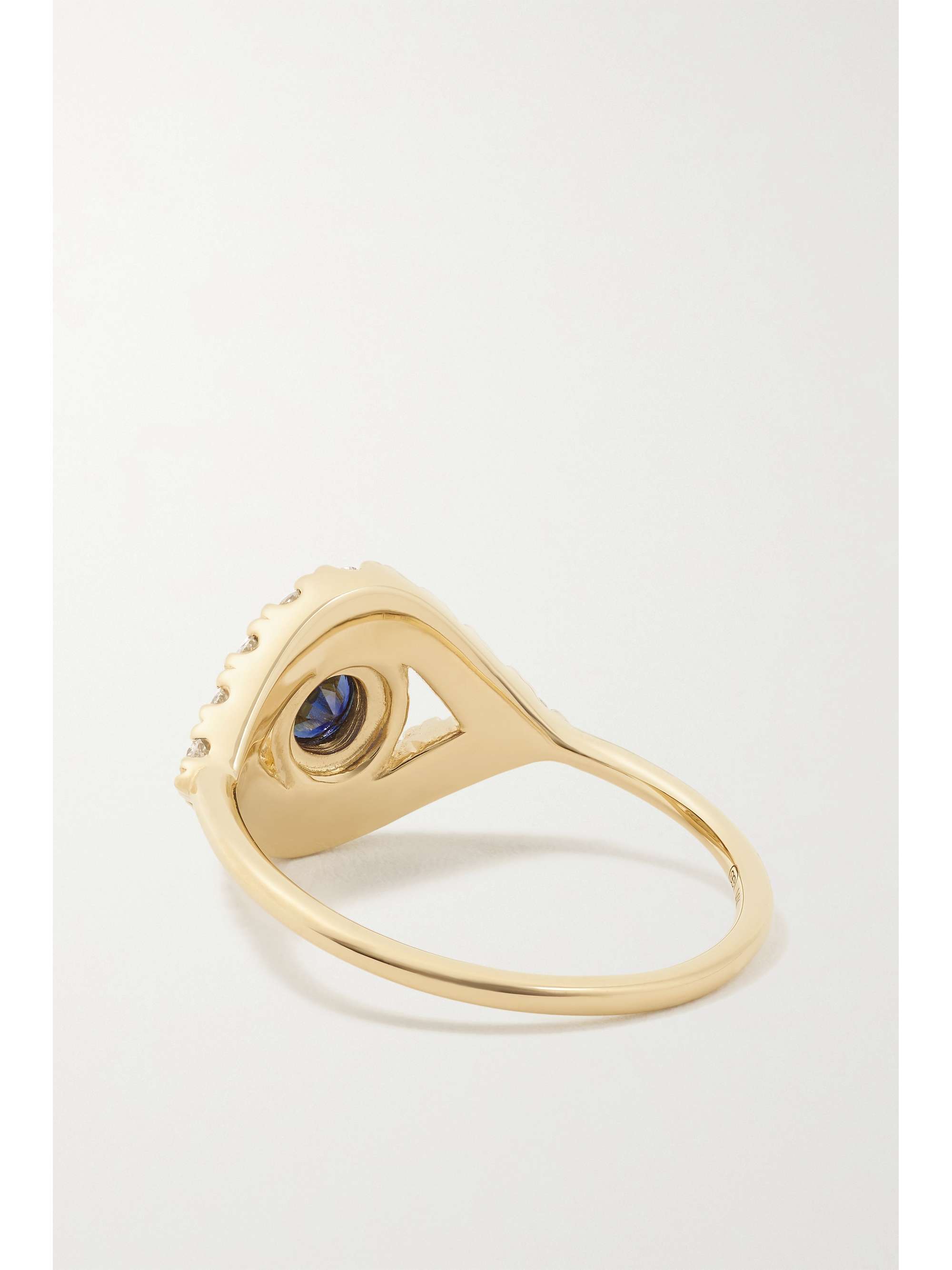 SYDNEY EVAN Large Evil Eye 14-karat gold, sapphire and diamond ring