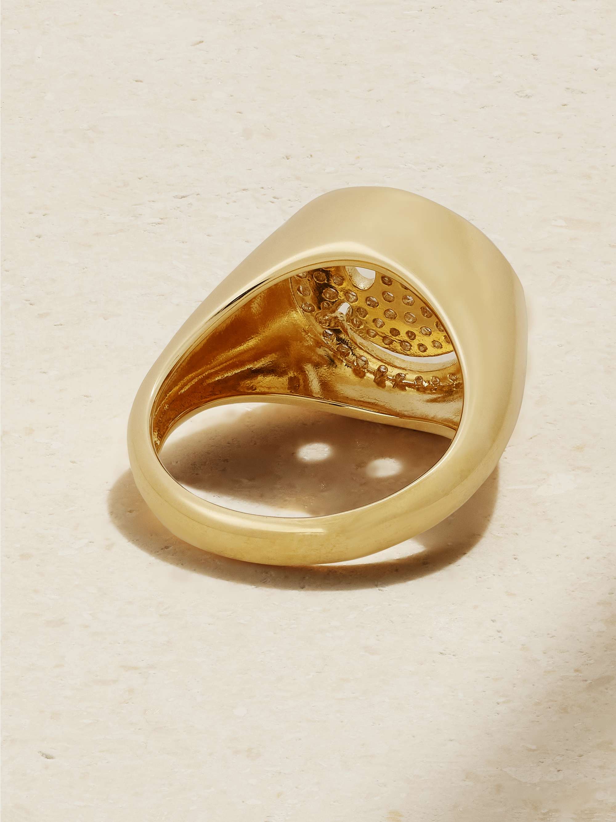 SYDNEY EVAN Happy Face Ring aus 14 Karat Gold mit Diamanten