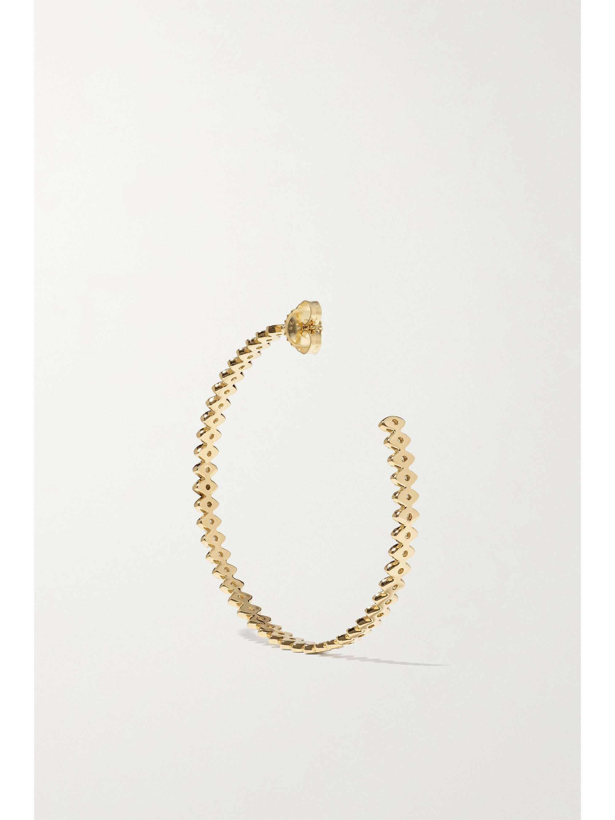 SYDNEY EVAN Large Evil Eye 14-karat gold diamond hoop earrings