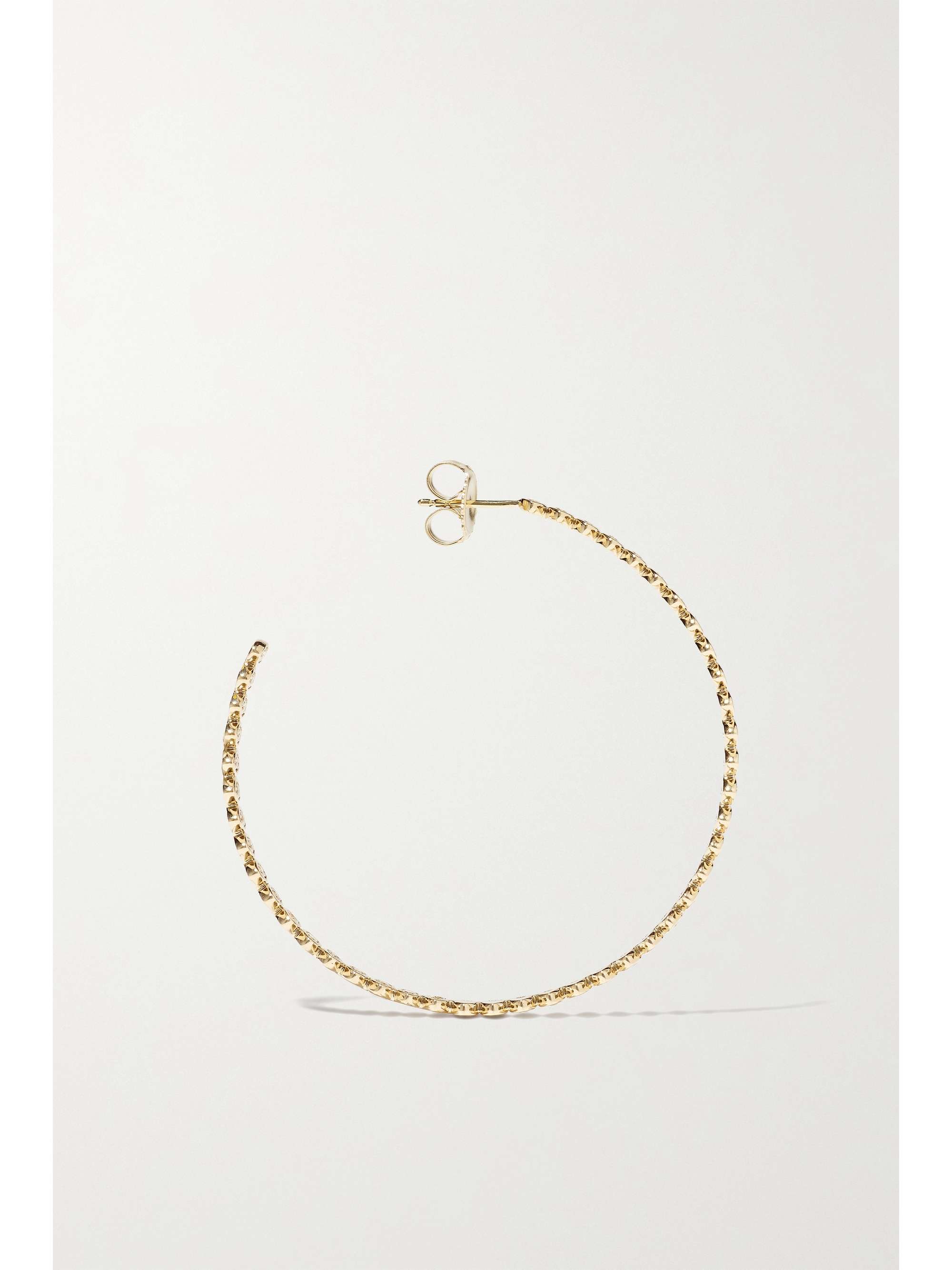 SYDNEY EVAN Large Evil Eye 14-karat gold diamond hoop earrings