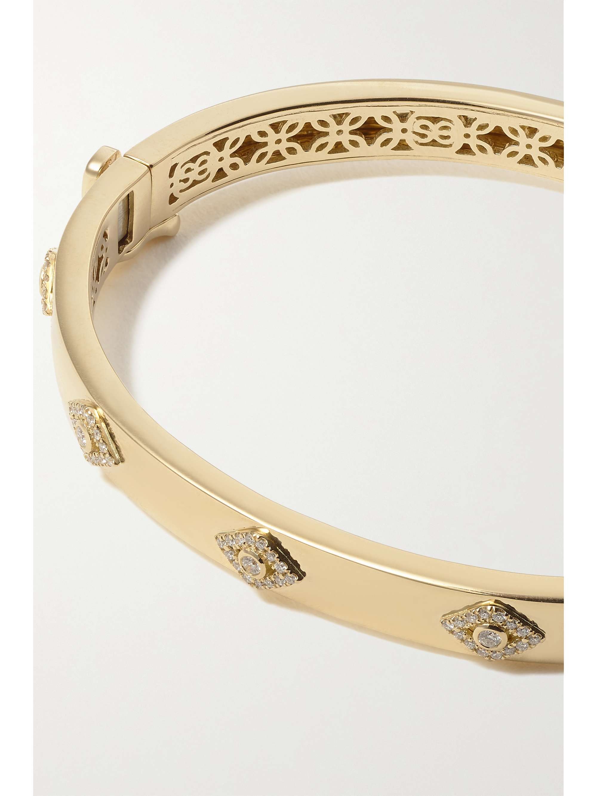 SYDNEY EVAN Evil Eye 14karat gold diamond bangle NETAPORTER