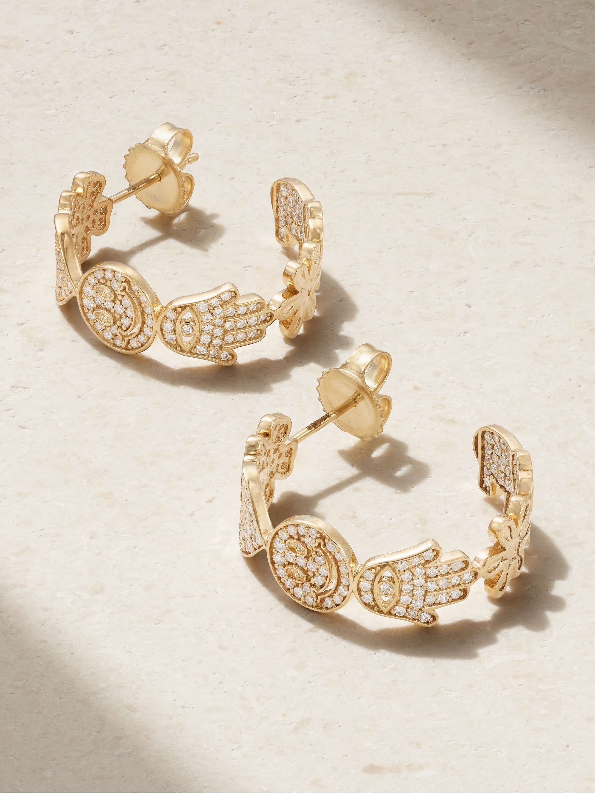 SYDNEY EVAN Medium Icon 14-karat gold diamond hoop earrings