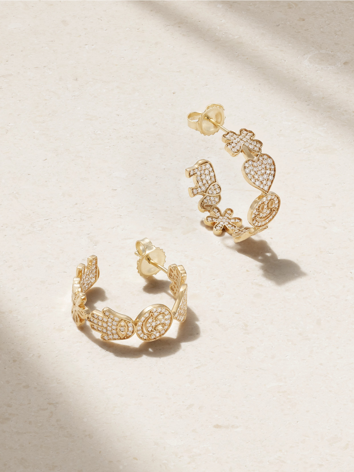 Sydney Evan Medium Icon 14-karat Gold Diamond Hoop Earrings